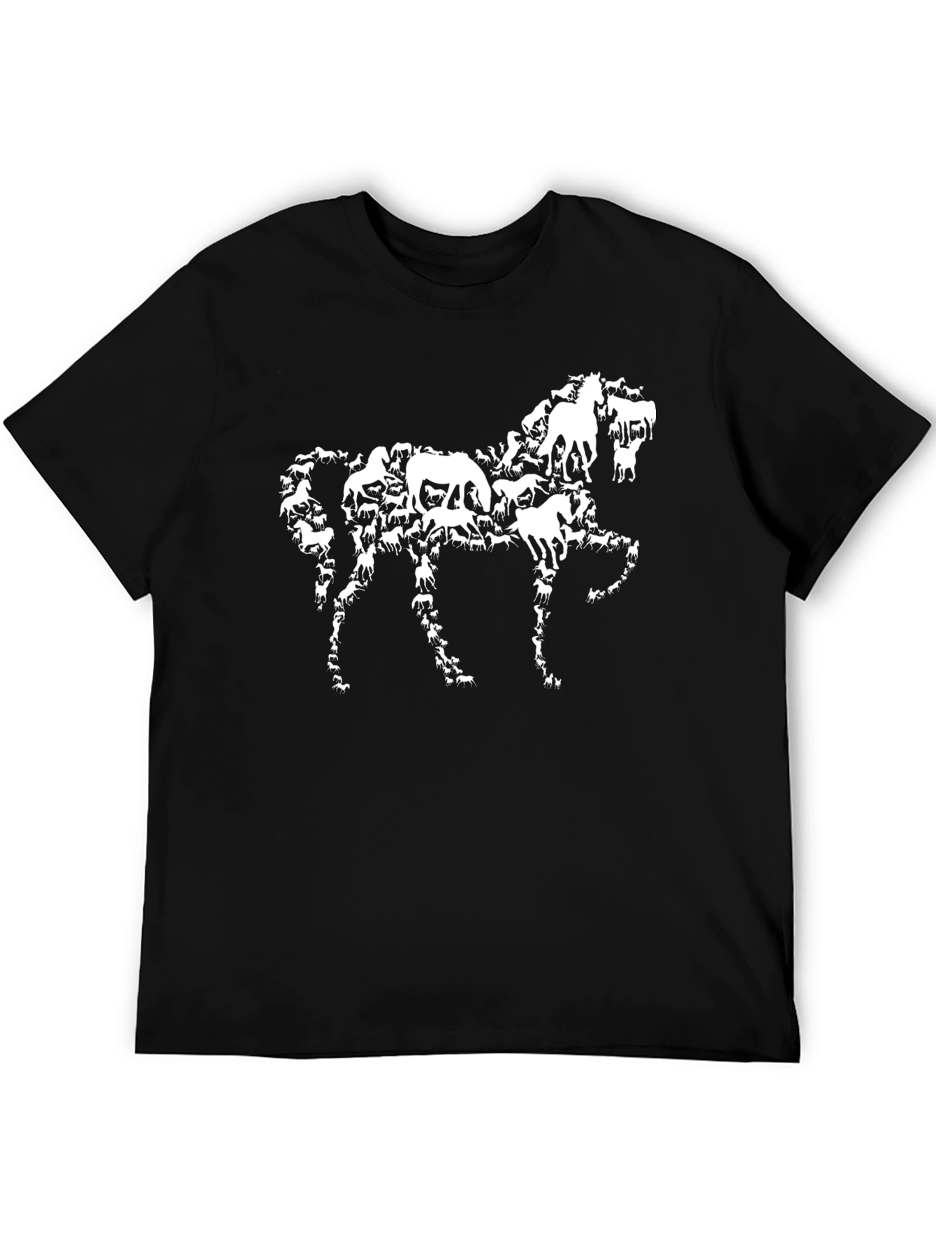 Horse Silhouette Graphic Tee - Black