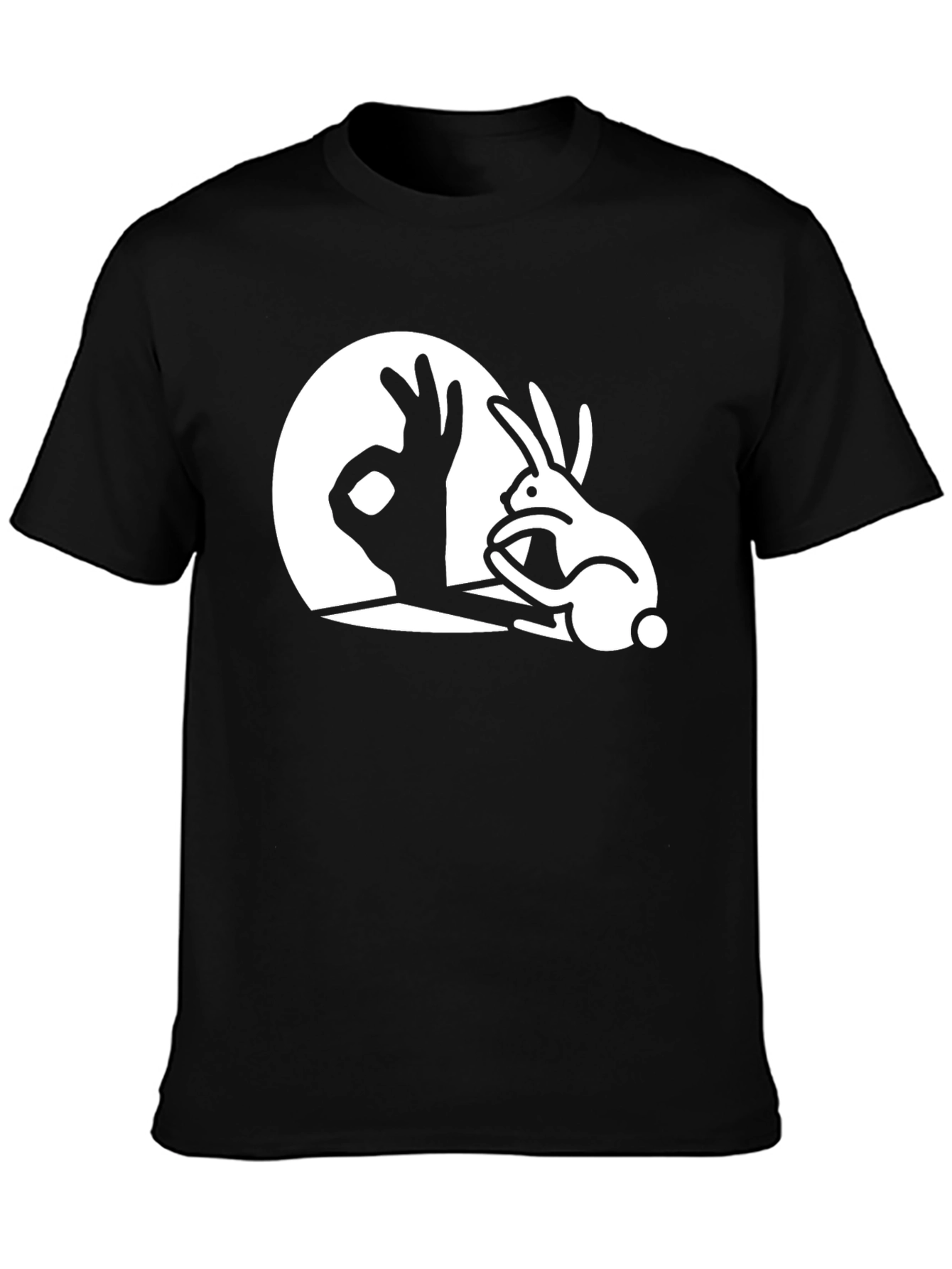 Rabbit Shadow T-Shirt - Black Cotton Tee