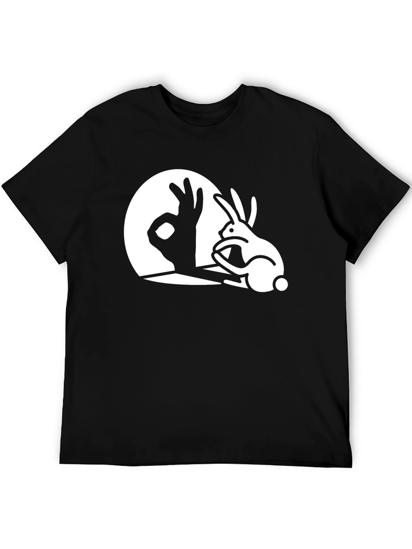 Rabbit Shadow T-Shirt - Black Cotton Tee