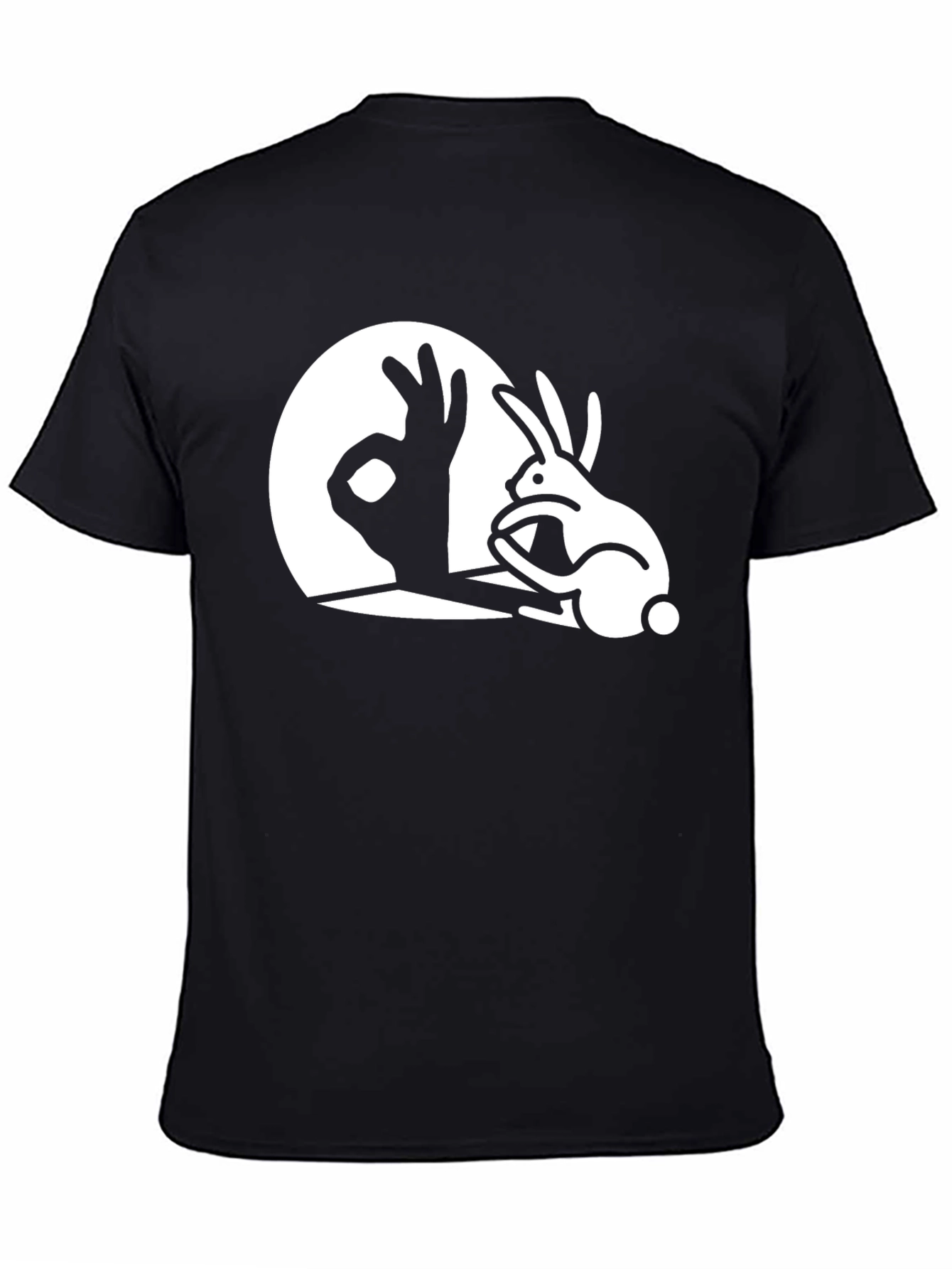 Rabbit Shadow T-Shirt - Black Cotton Tee
