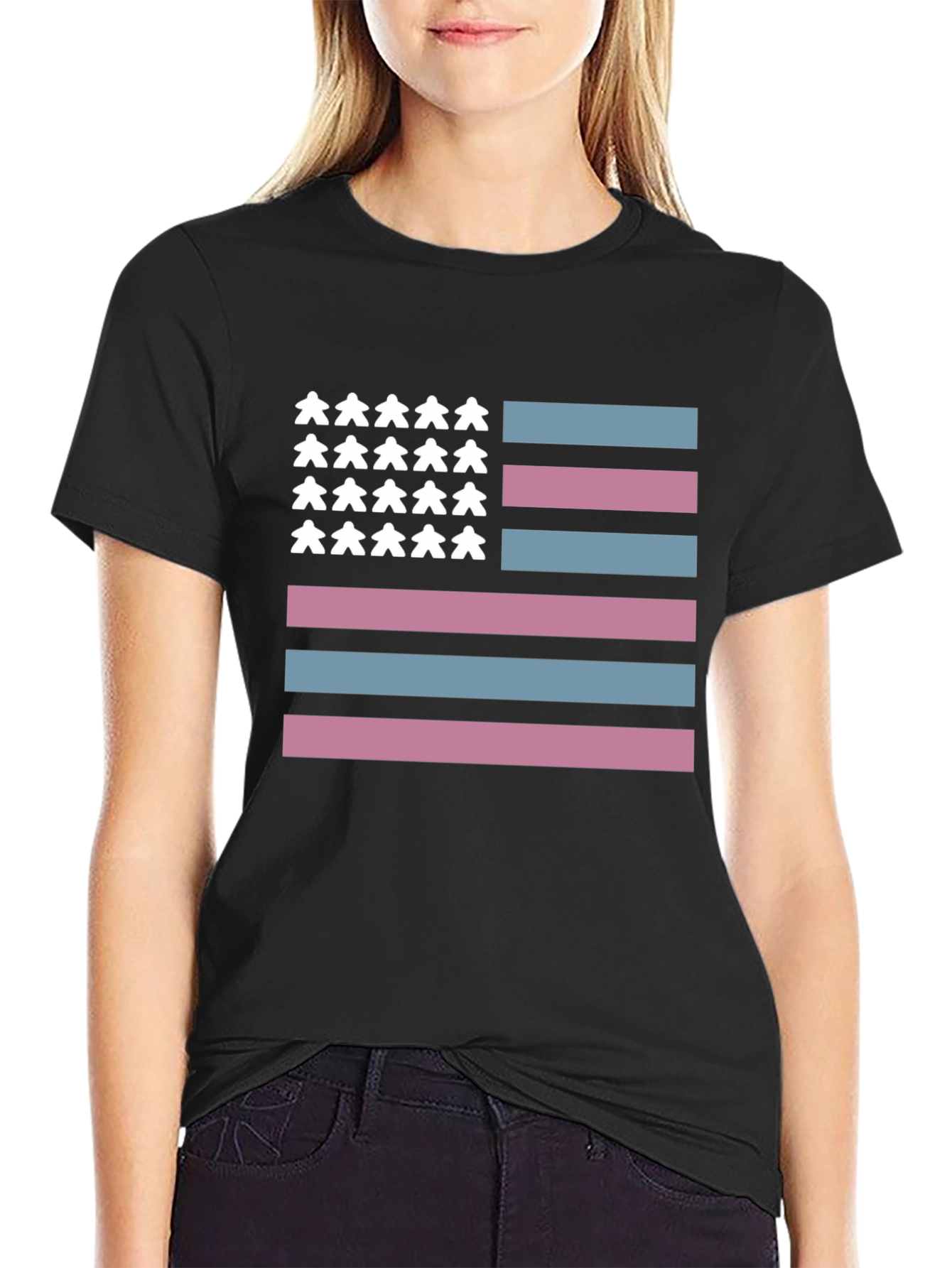 Transgender Pride American Flag T-Shirt