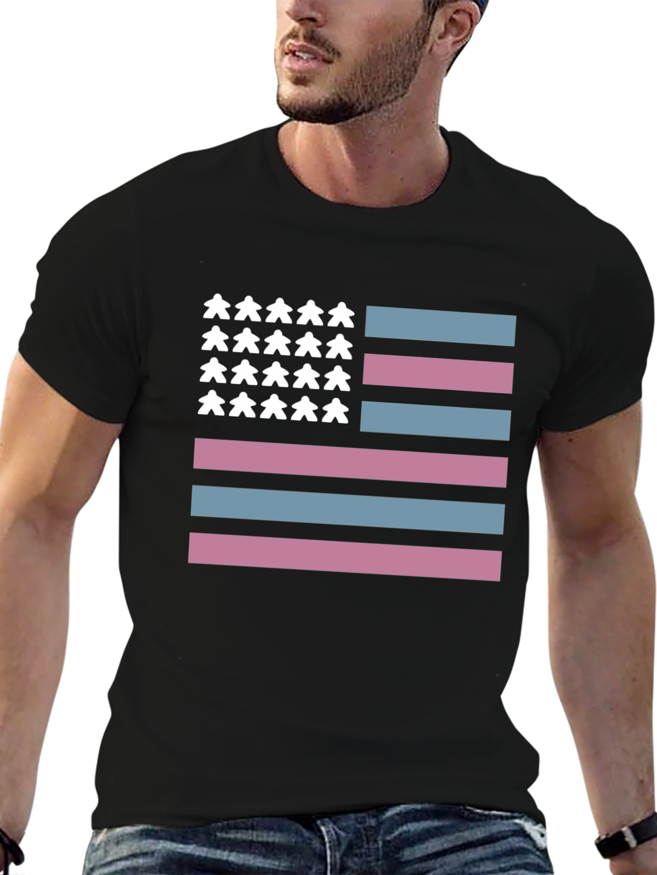 Transgender Pride American Flag T-Shirt