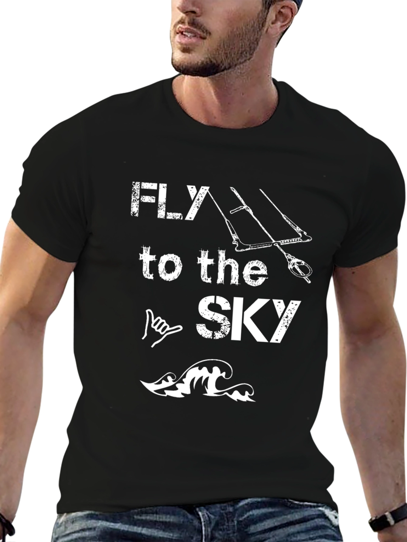 Fly to the Sky Graphic T-Shirt - Kiteboarding Design
