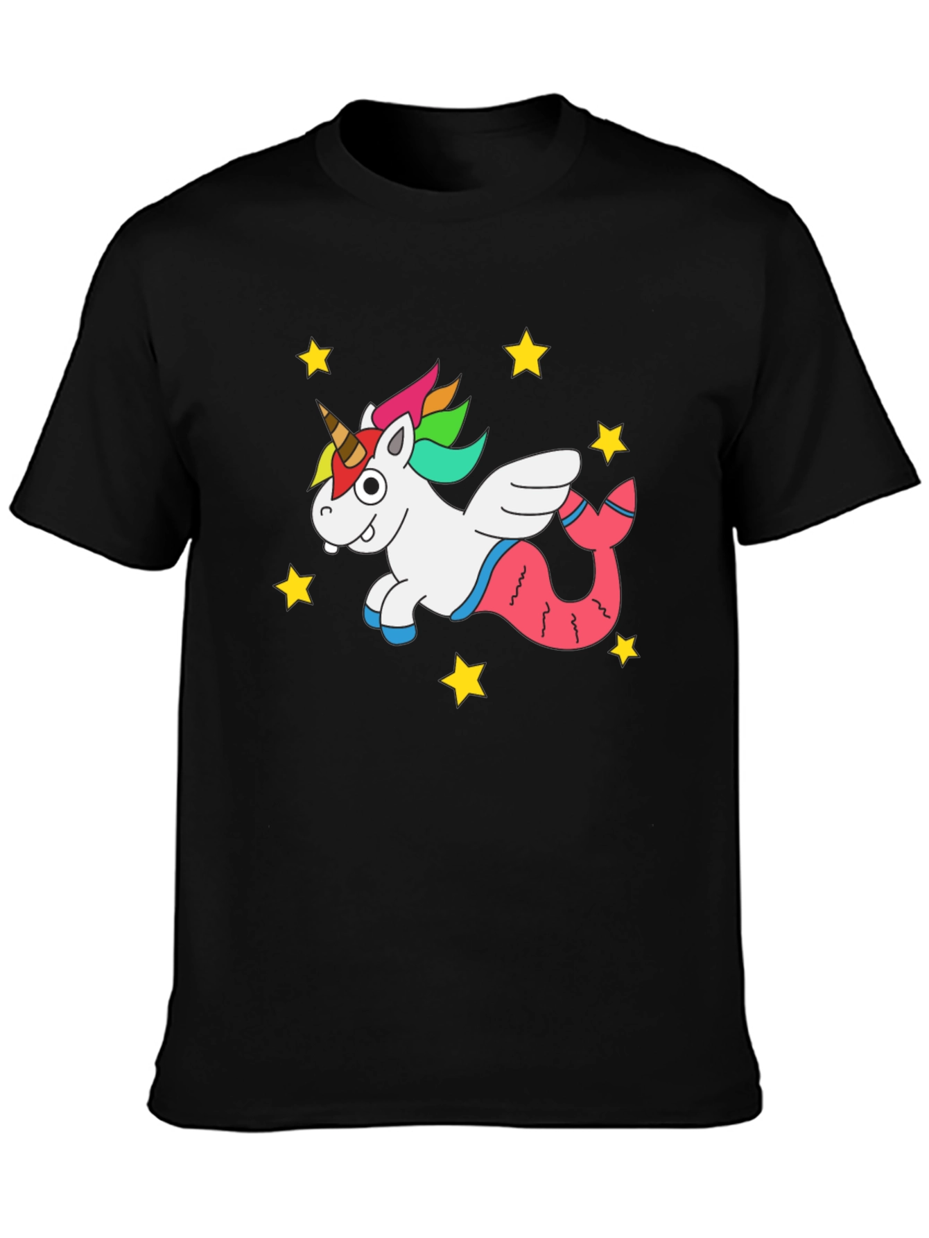 Unicorn Mermaid Black T-Shirt