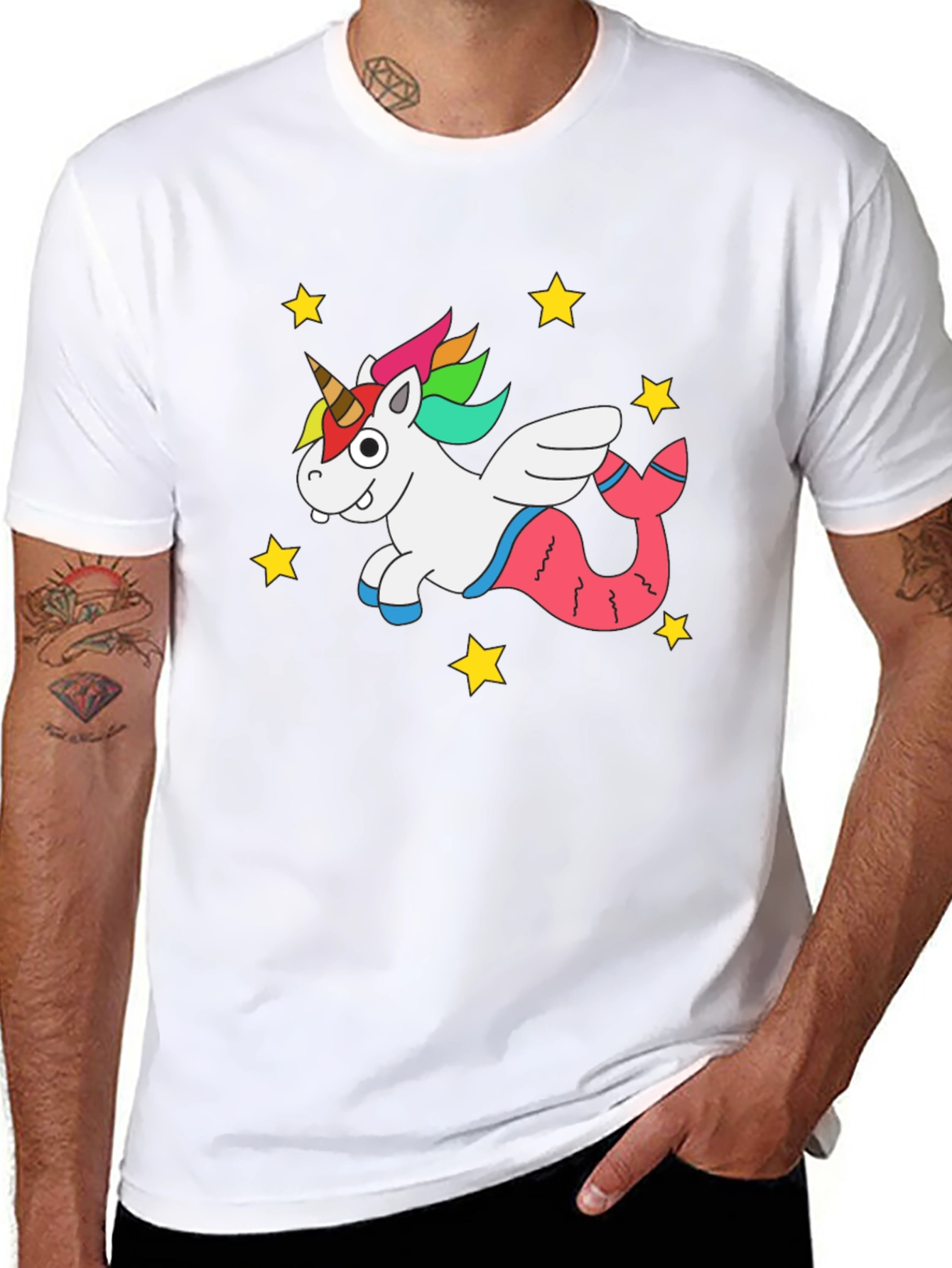 Unicorn Mermaid Black T-Shirt