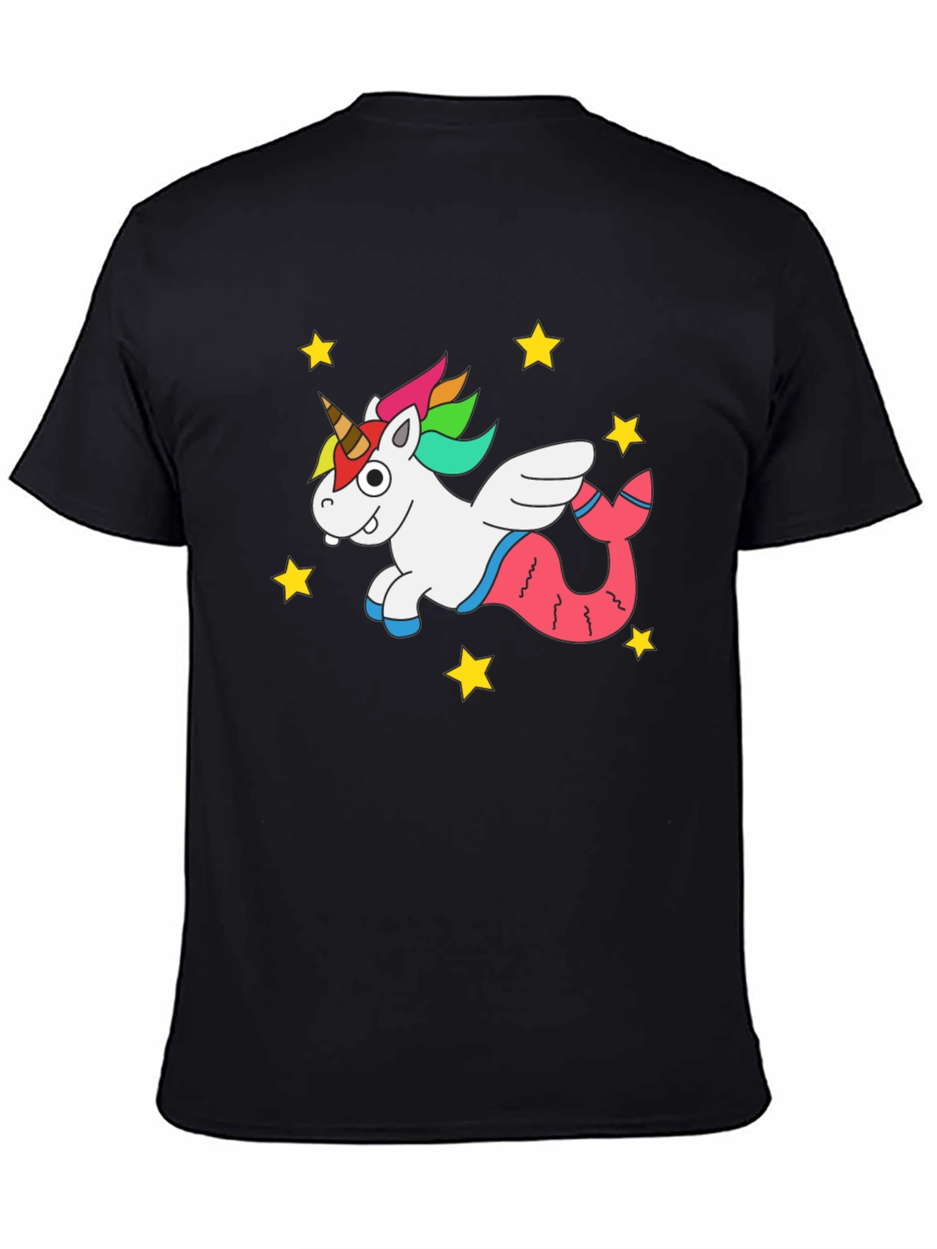 Unicorn Mermaid Black T-Shirt