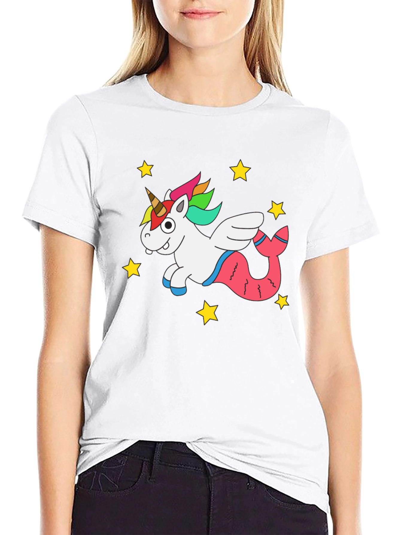 Unicorn Mermaid Black T-Shirt