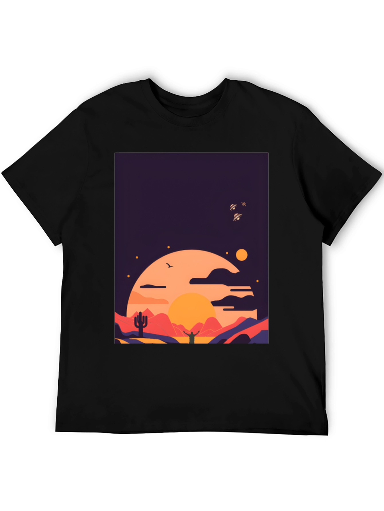 Desert Sunset Graphic Tee - Stylish Cotton T-Shirt