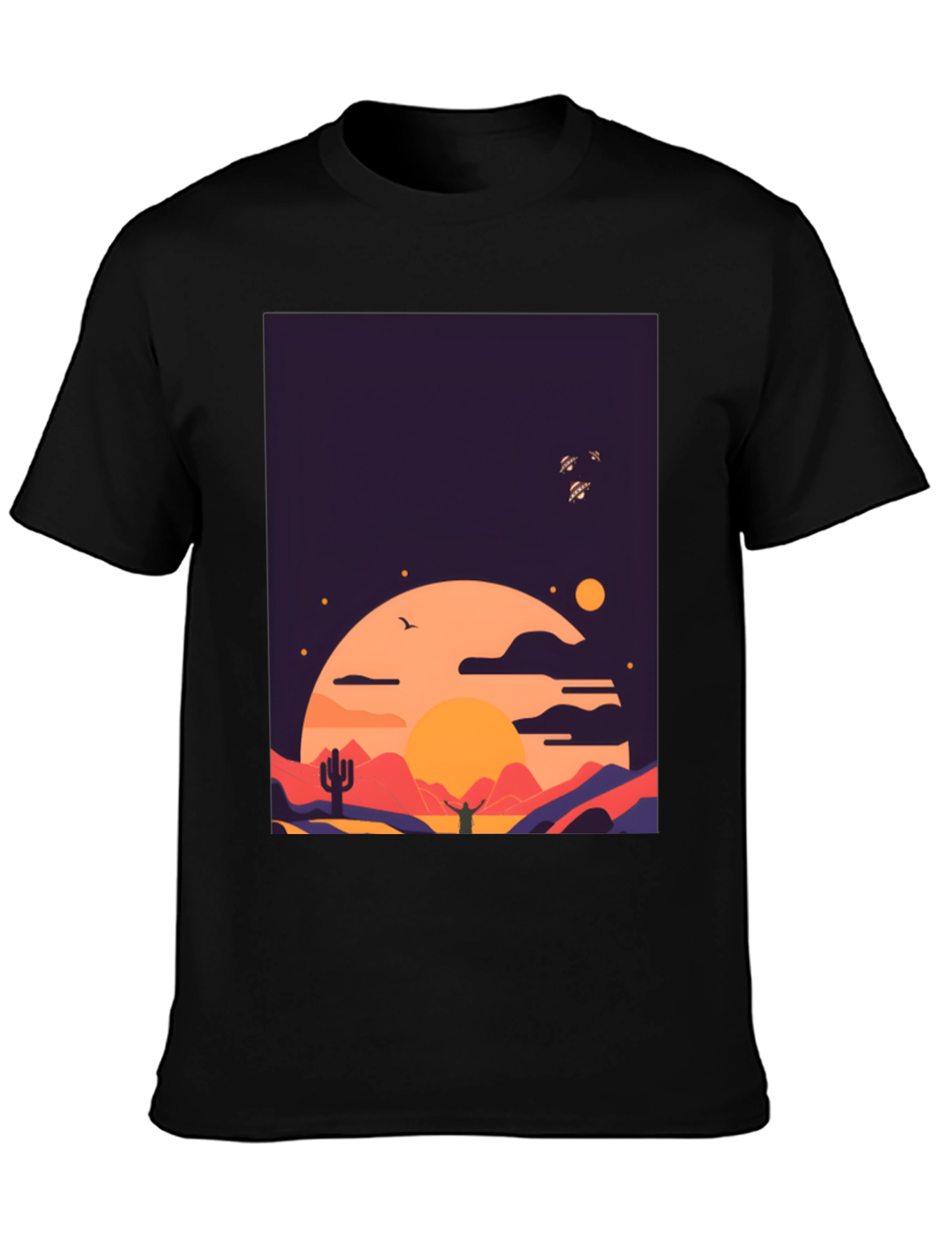 Desert Sunset Graphic Tee - Stylish Cotton T-Shirt