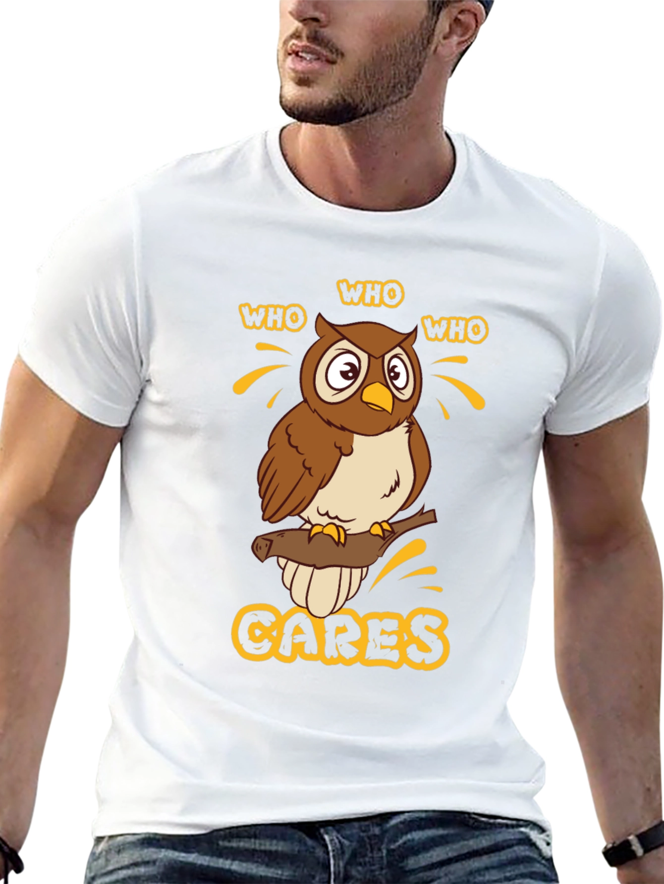 Who Cares Owl Graphic T-Shirt