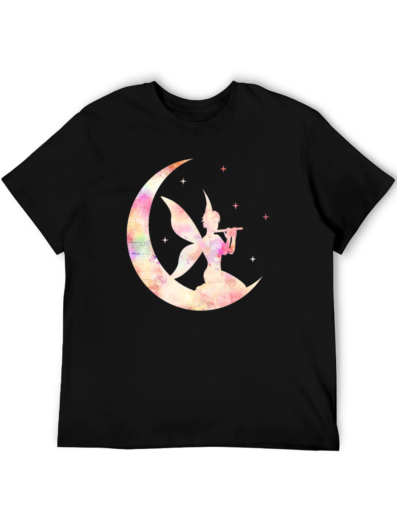 Whimsical Fairy on Moon Graphic T-Shirt