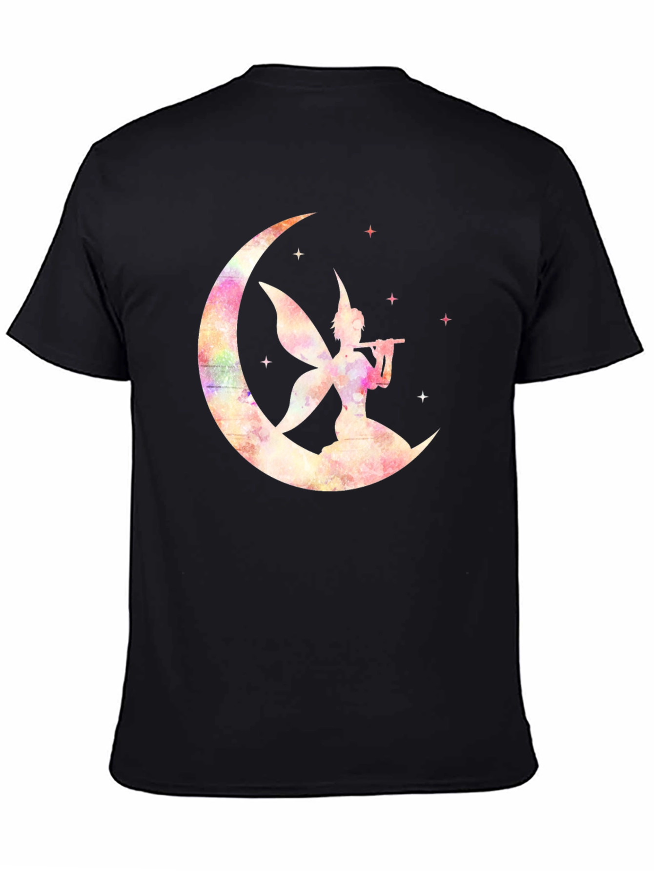 Whimsical Fairy on Moon Graphic T-Shirt
