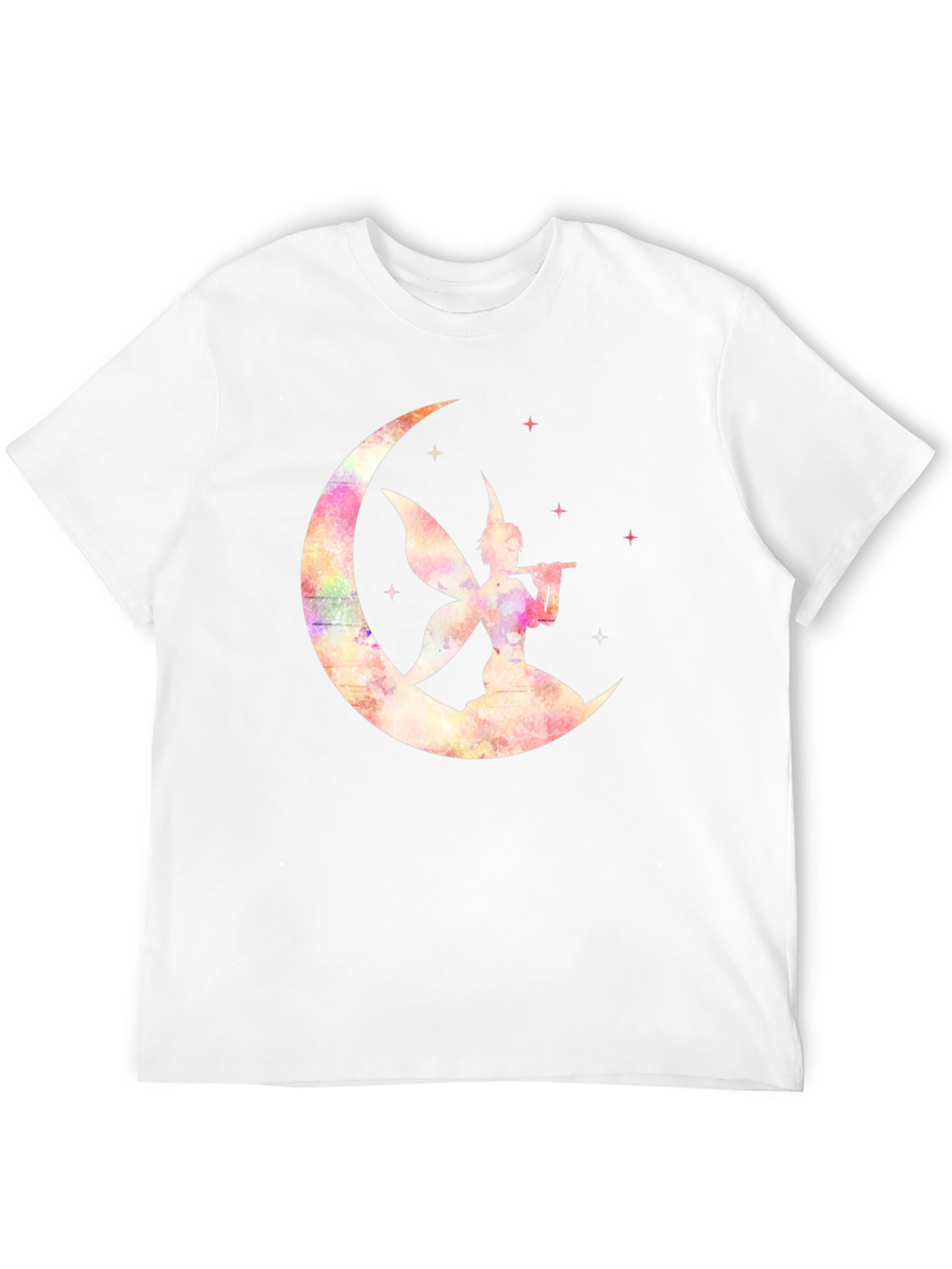 Whimsical Fairy on Moon Graphic T-Shirt