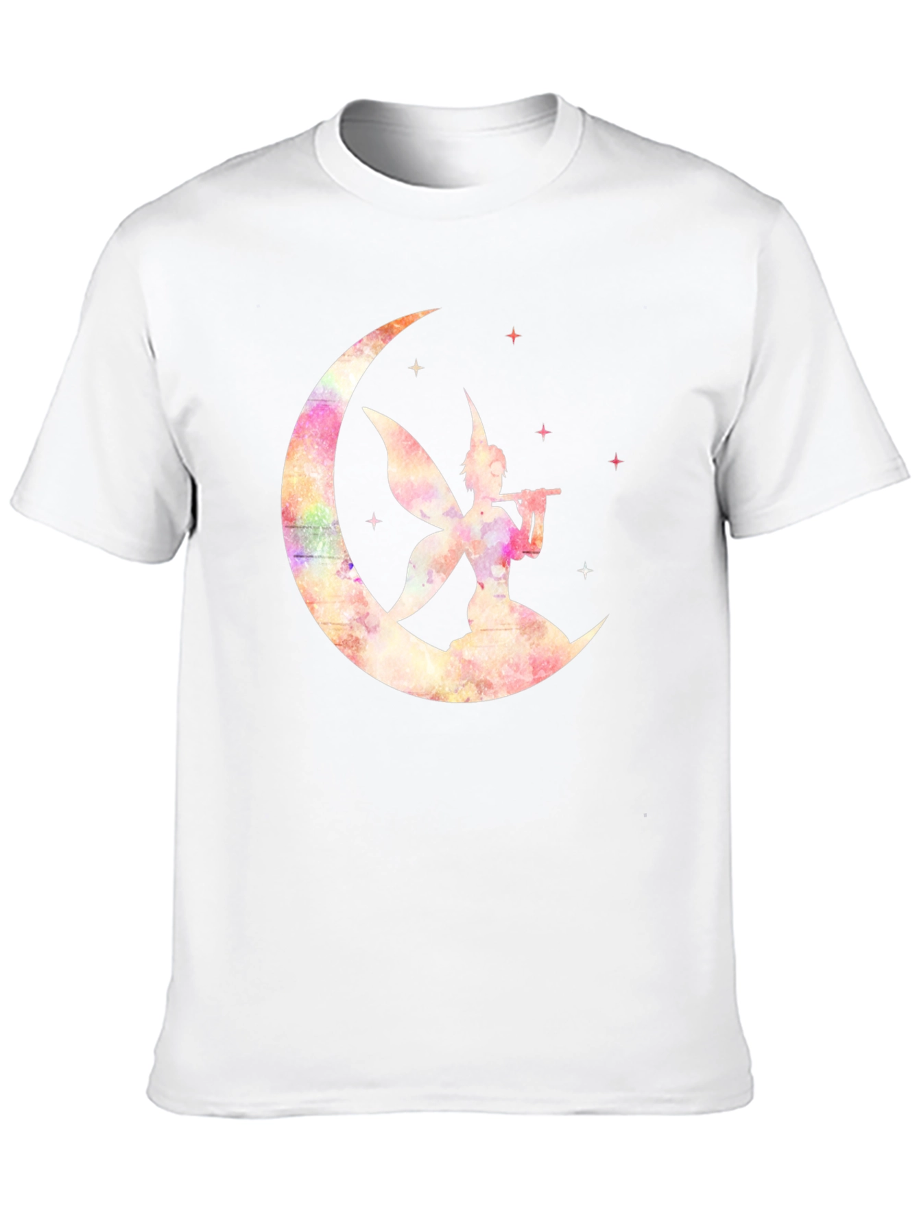 Whimsical Fairy on Moon Graphic T-Shirt
