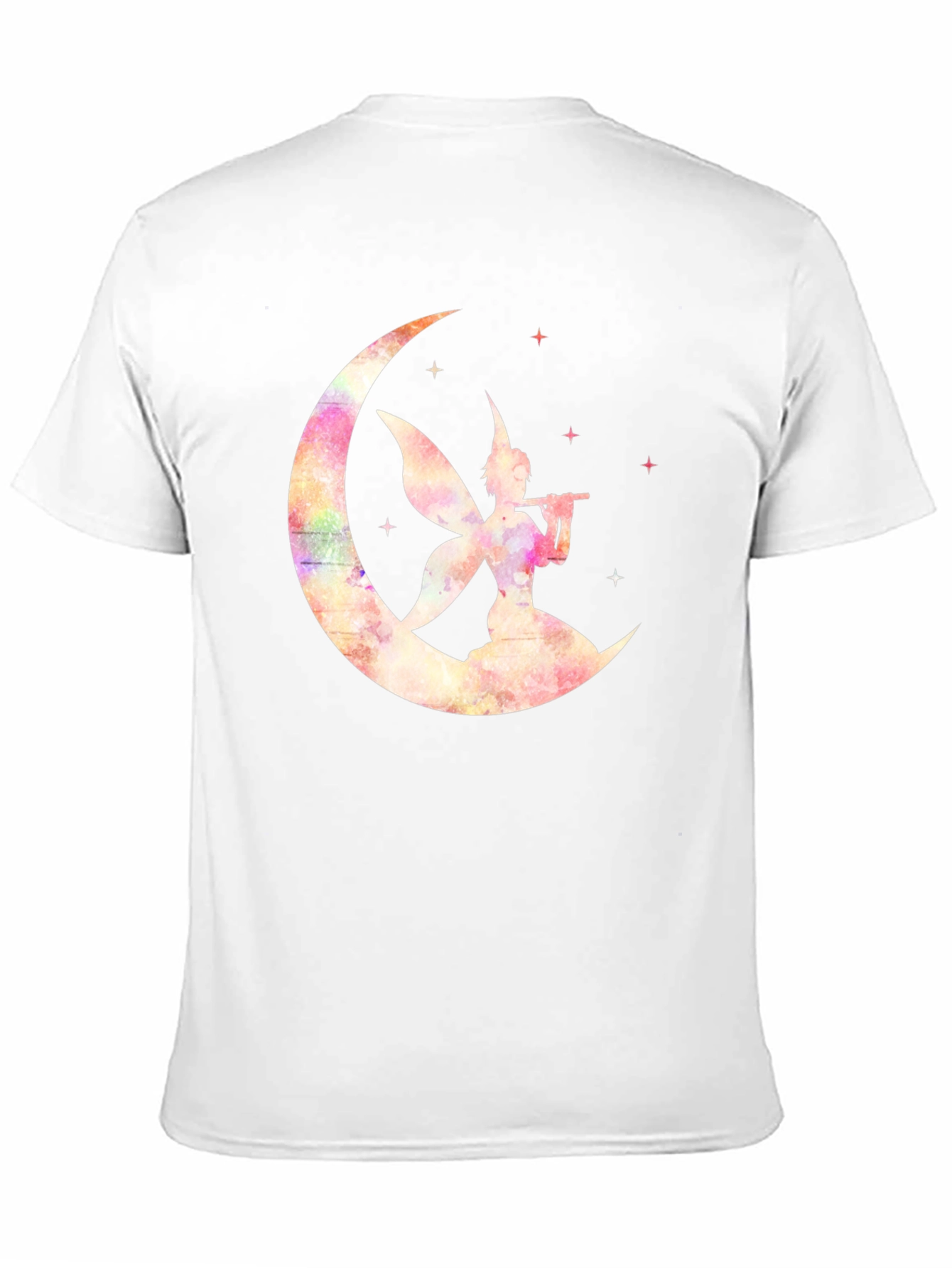 Whimsical Fairy on Moon Graphic T-Shirt