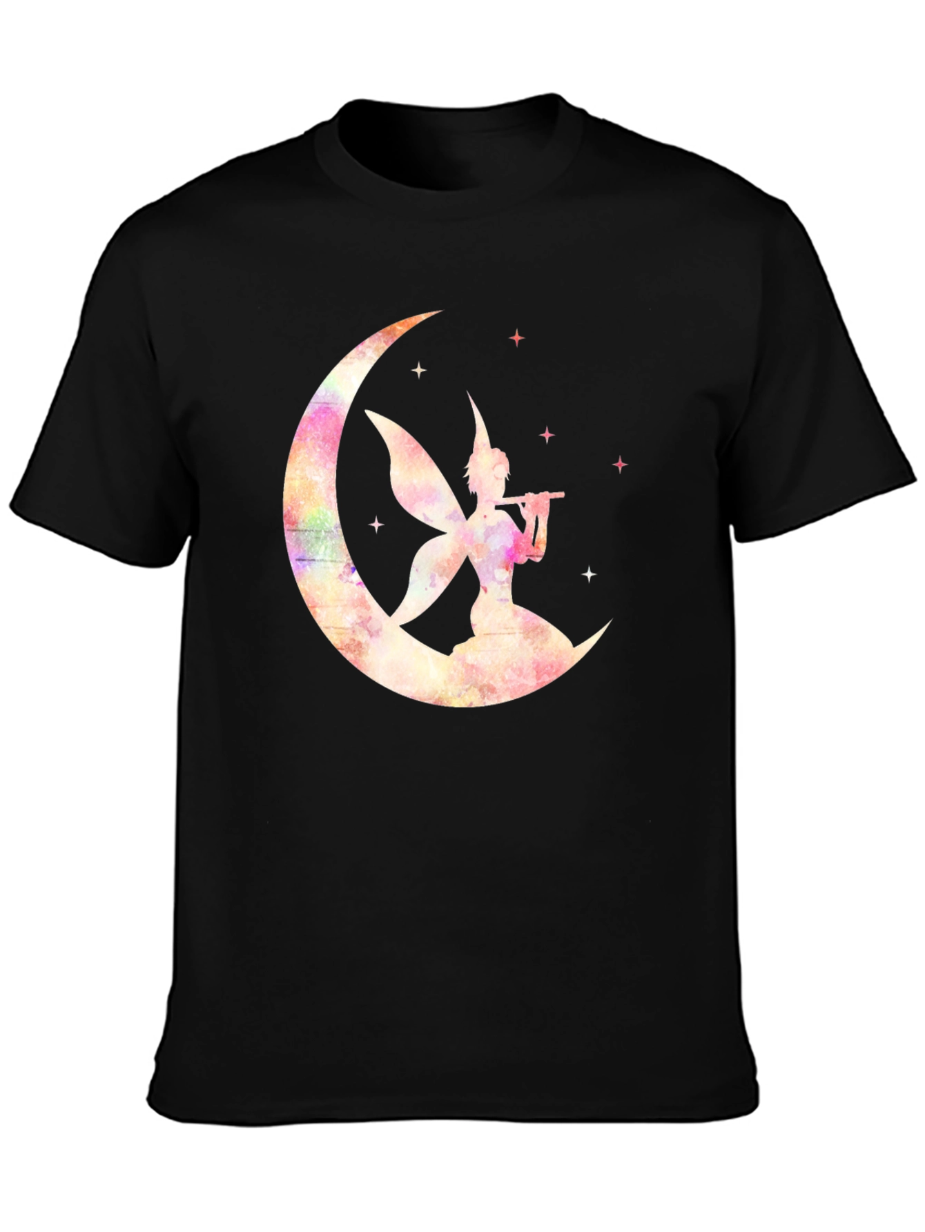 Whimsical Fairy on Moon Graphic T-Shirt