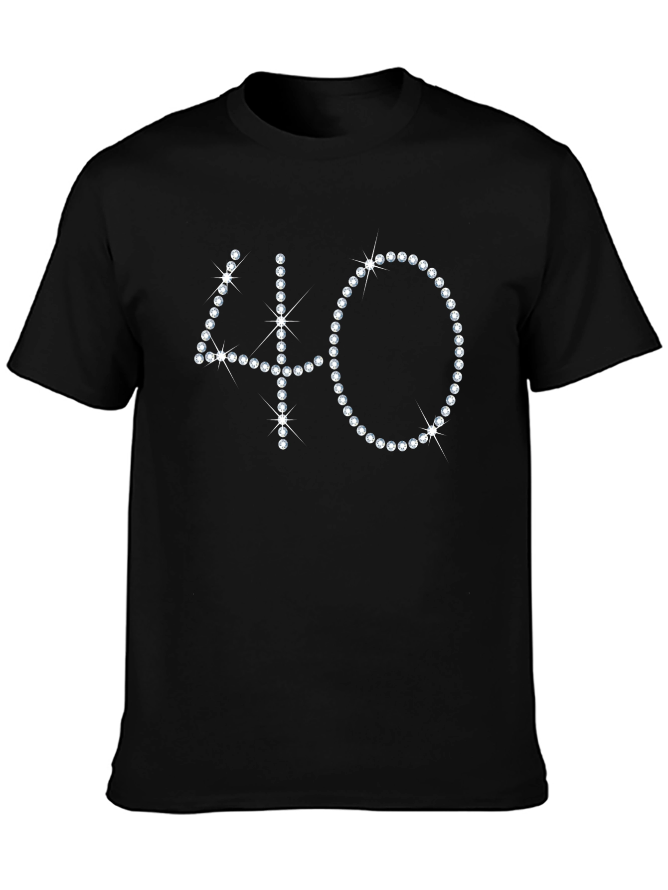 Sparkling 40th Birthday Black T-Shirt