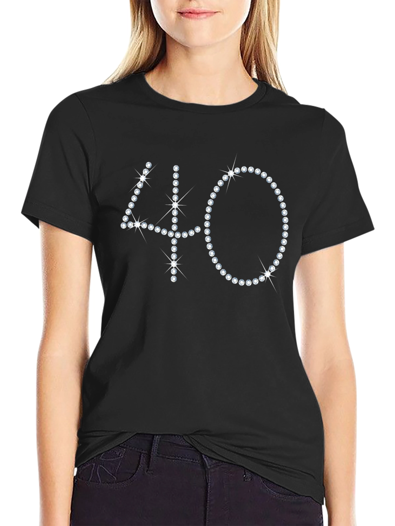 Sparkling 40th Birthday Black T-Shirt