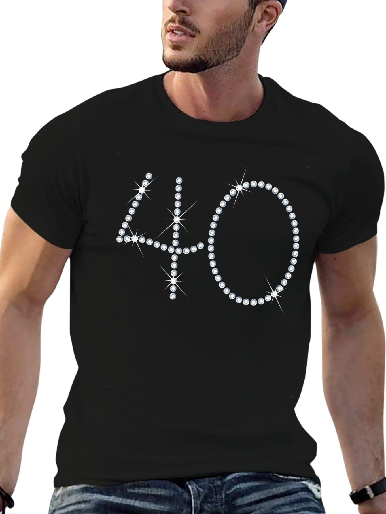 Sparkling 40th Birthday Black T-Shirt