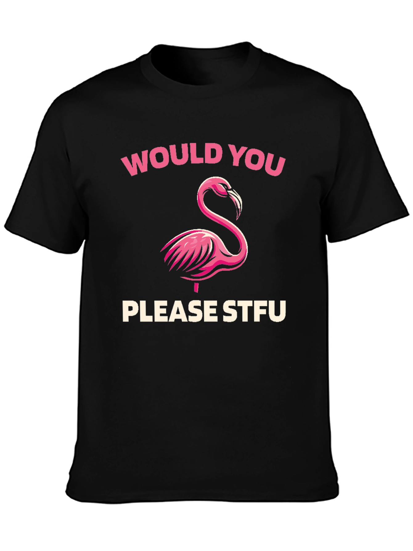 Flamingo STFU Graphic Tee - Casual Black T-Shirt