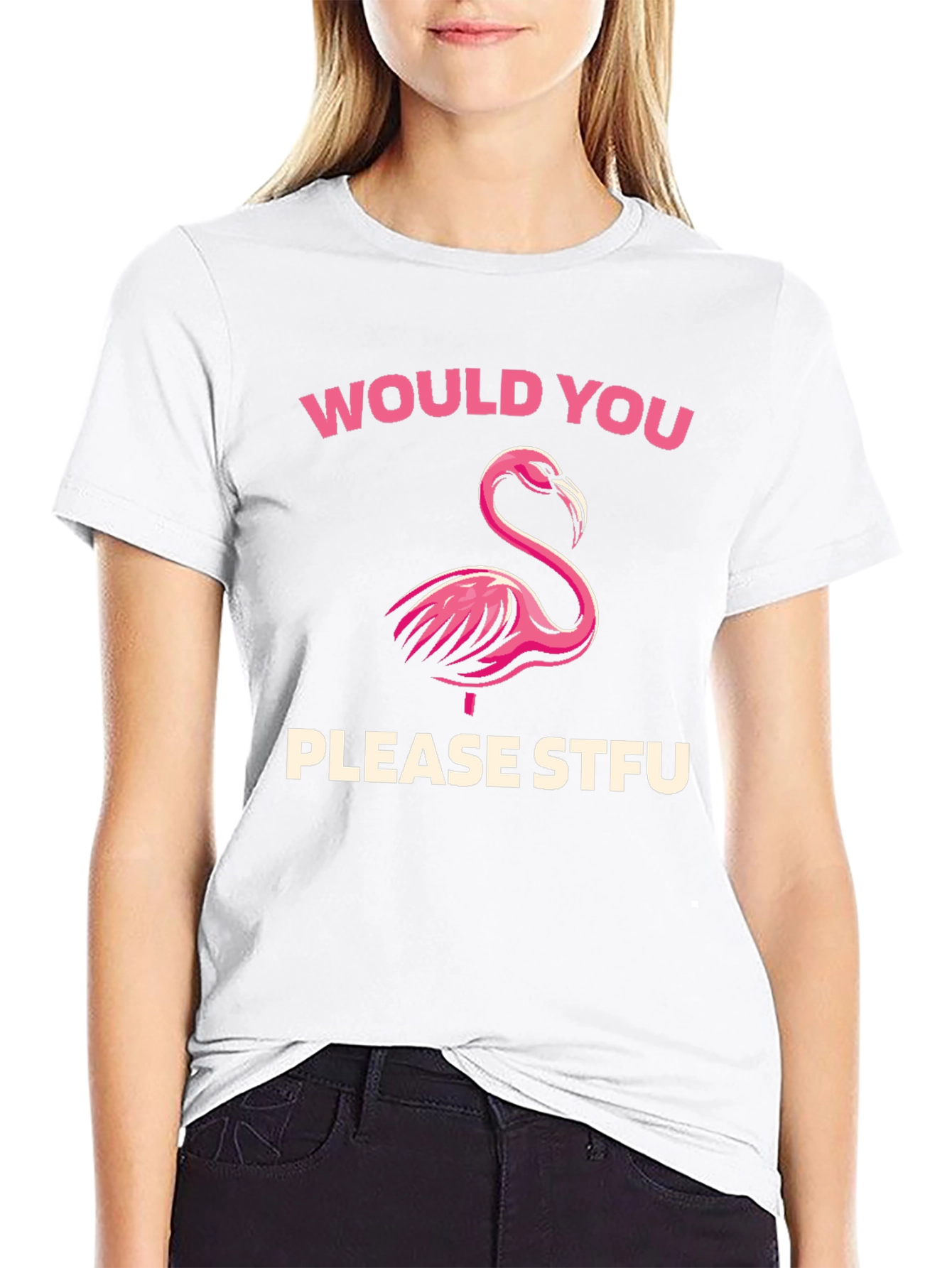 Flamingo STFU Graphic Tee - Casual Black T-Shirt