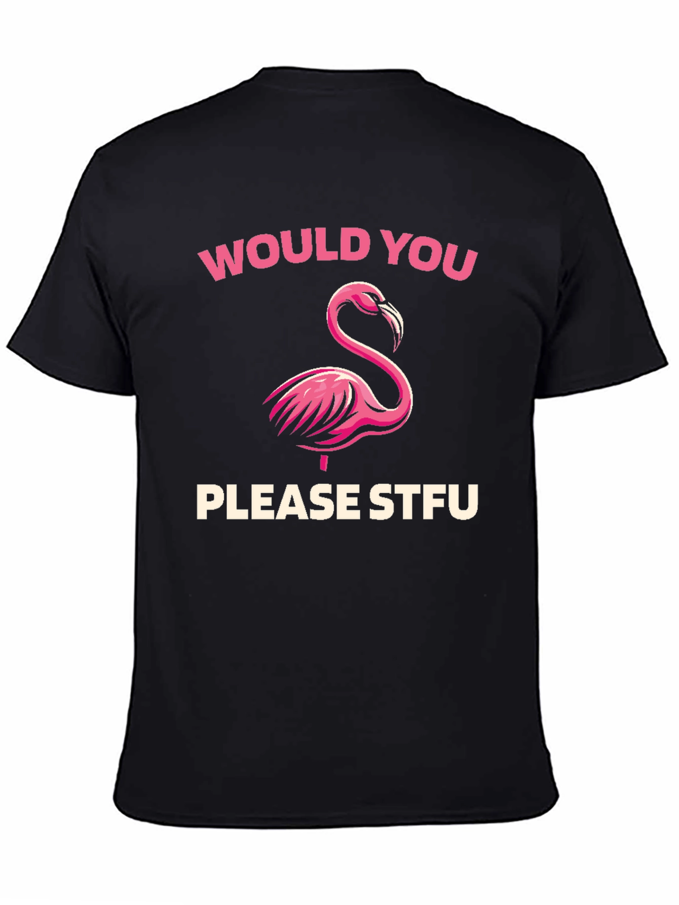 Flamingo STFU Graphic Tee - Casual Black T-Shirt