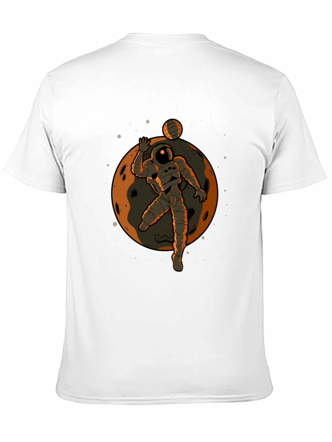 Astronaut Volleyball Graphic Tee - Black Cotton T-Shirt