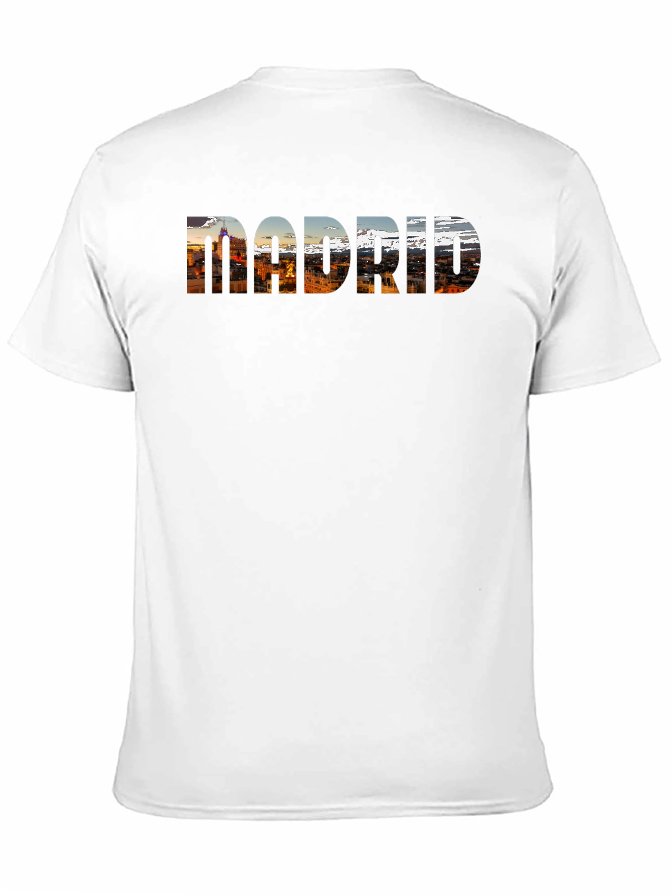Madrid Cityscape Mens Black T-Shirt