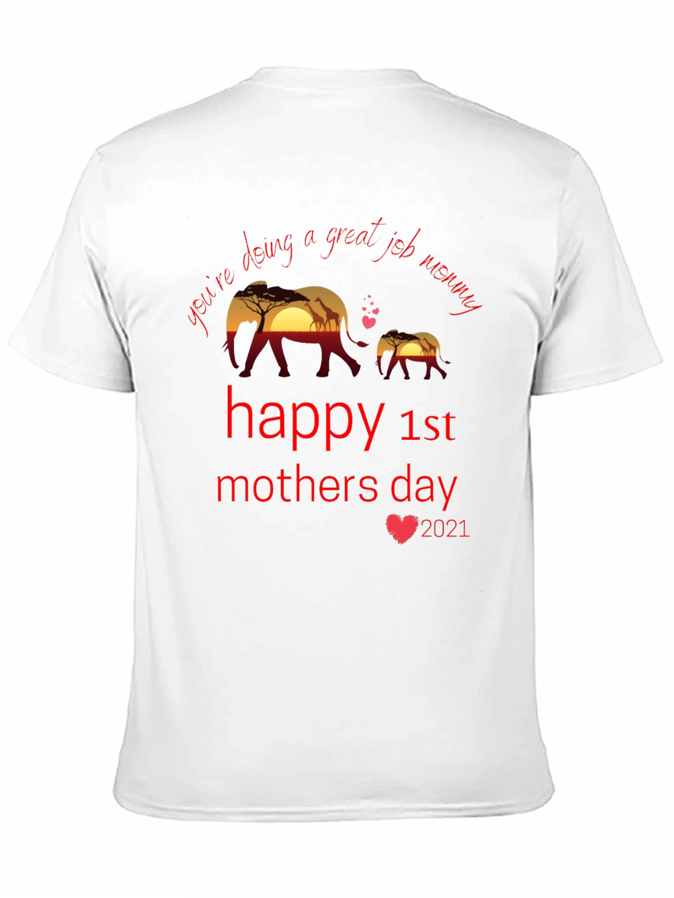 Happy 1st Mothers Day Elephant Graphic Tee