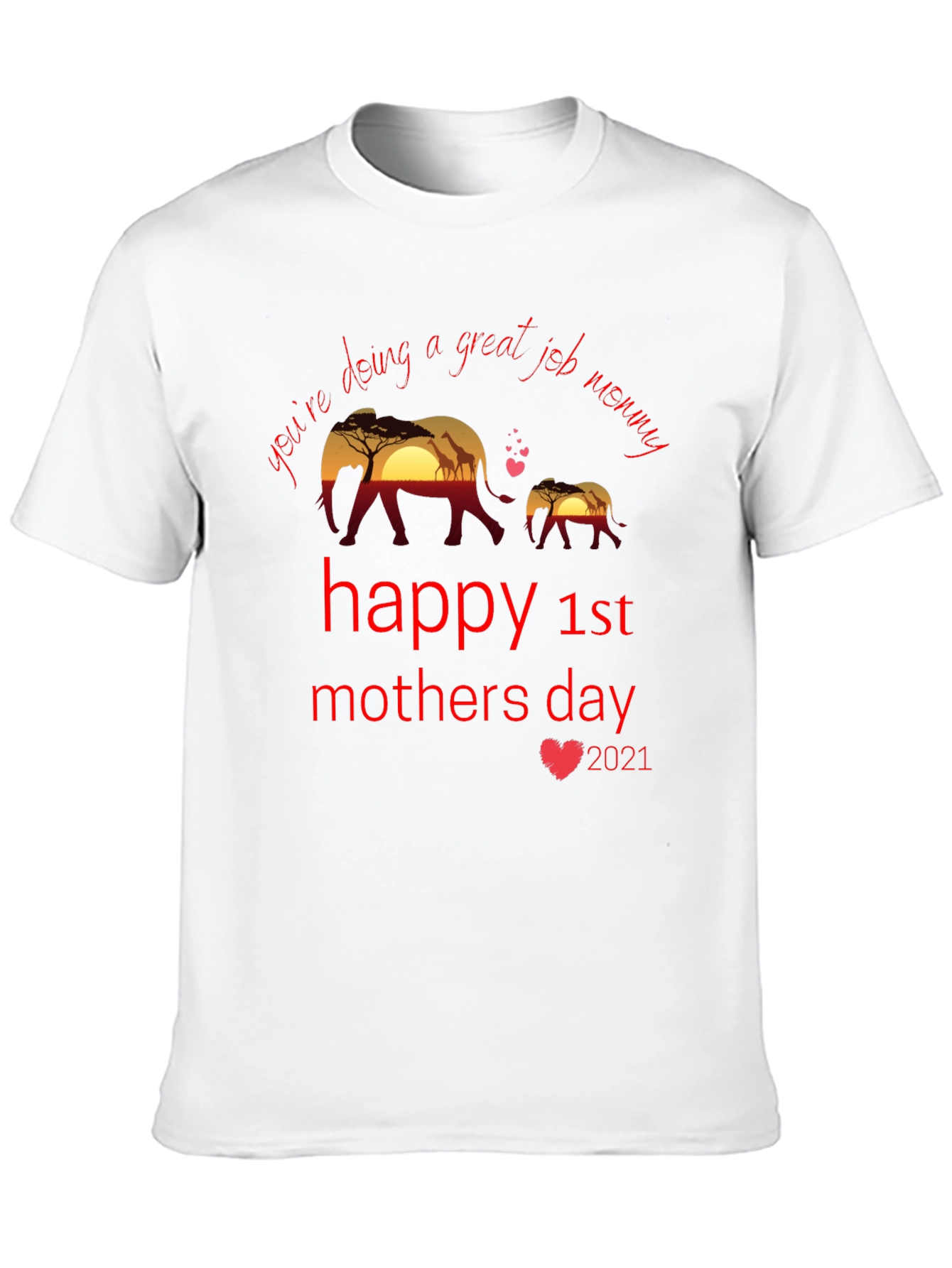 Happy 1st Mothers Day Elephant Graphic Tee