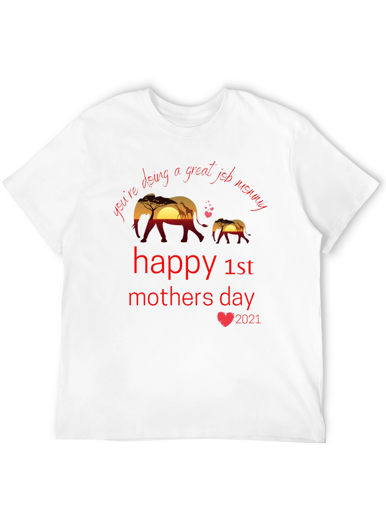Happy 1st Mothers Day Elephant Graphic Tee