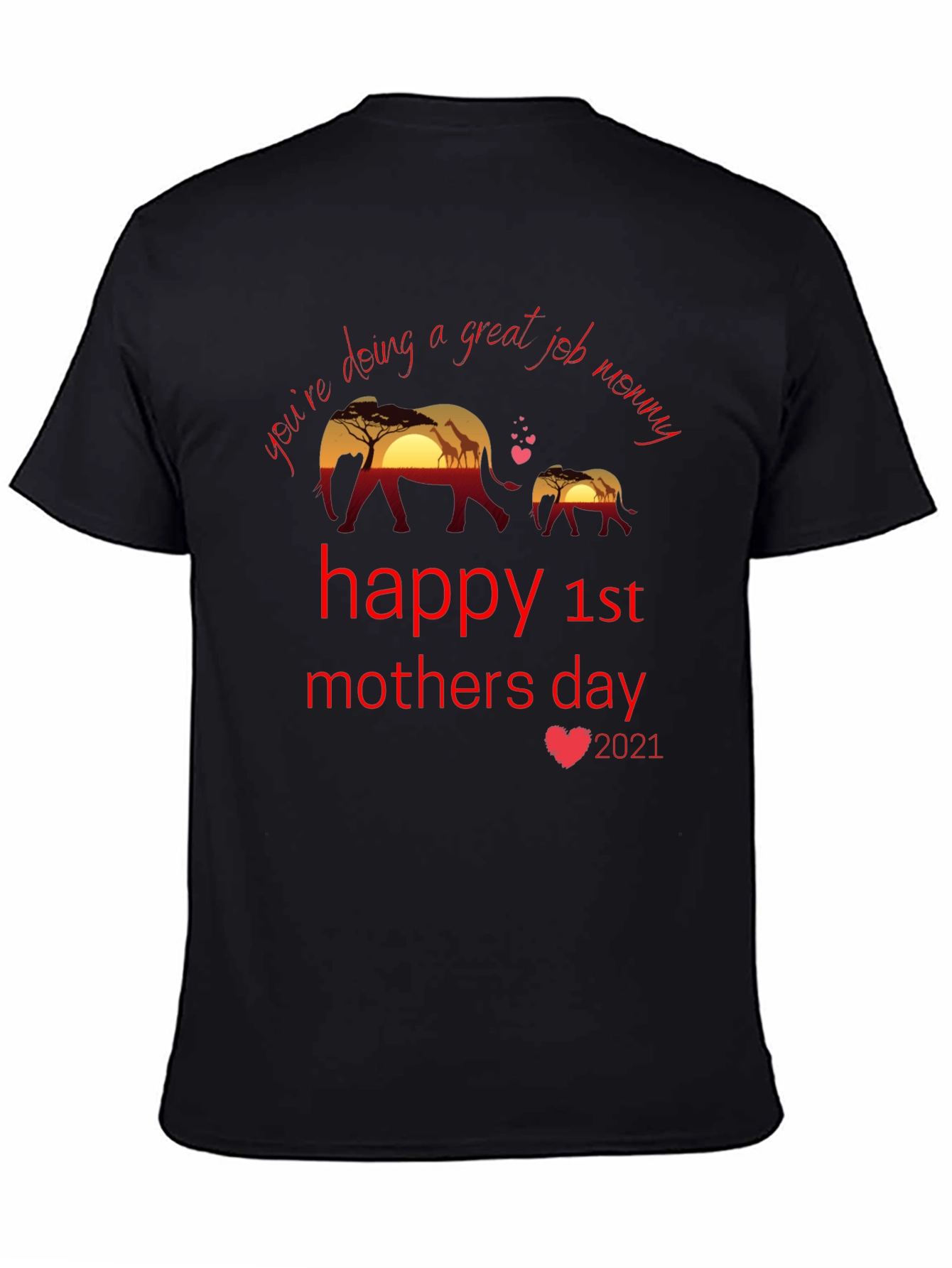 Happy 1st Mothers Day Elephant Graphic Tee