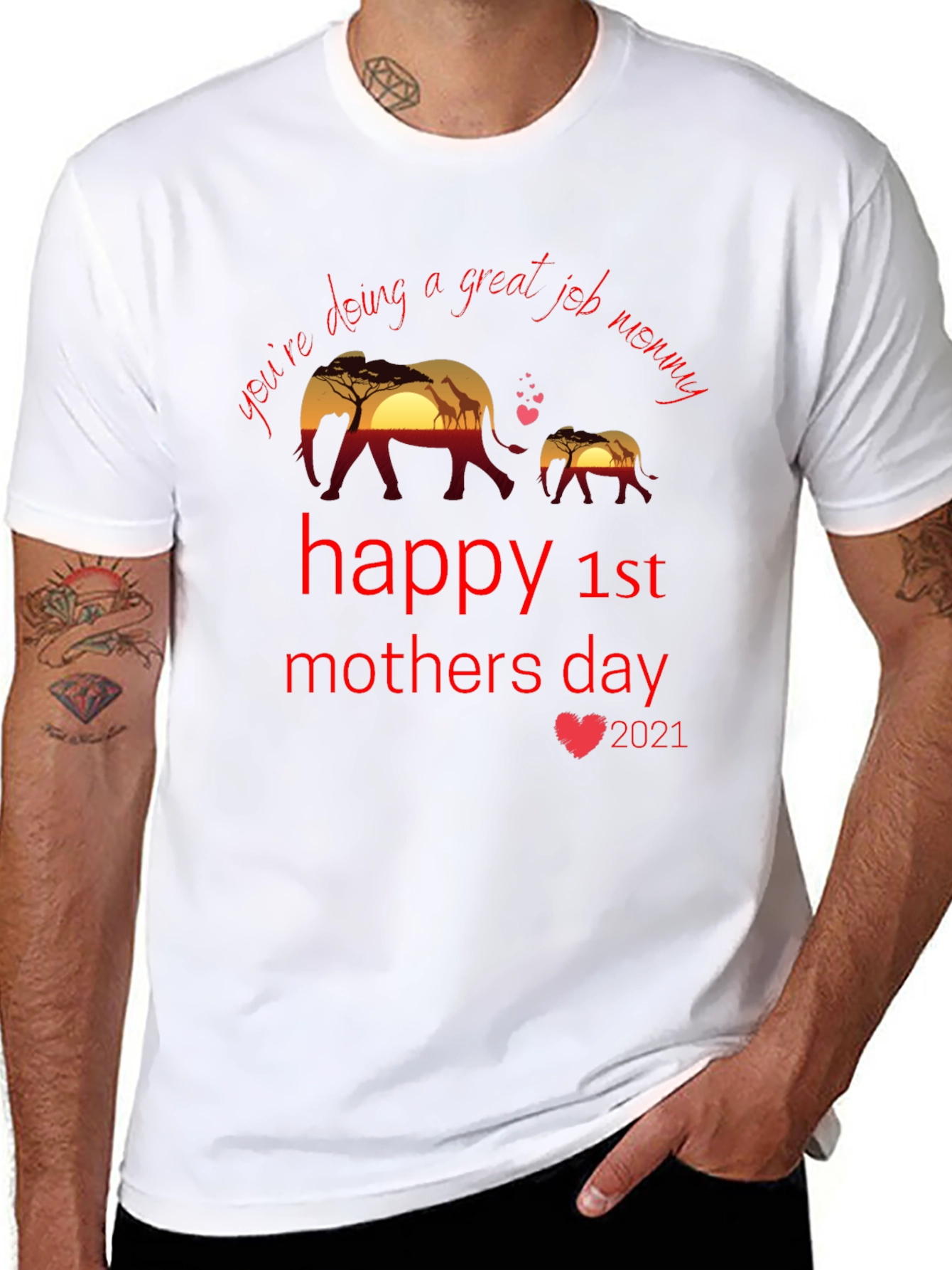Happy 1st Mothers Day Elephant Graphic Tee