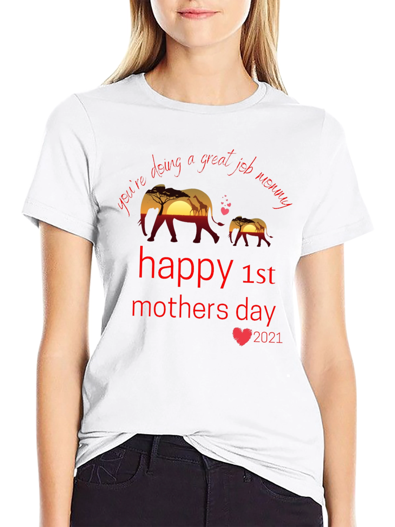 Happy 1st Mothers Day Elephant Graphic Tee