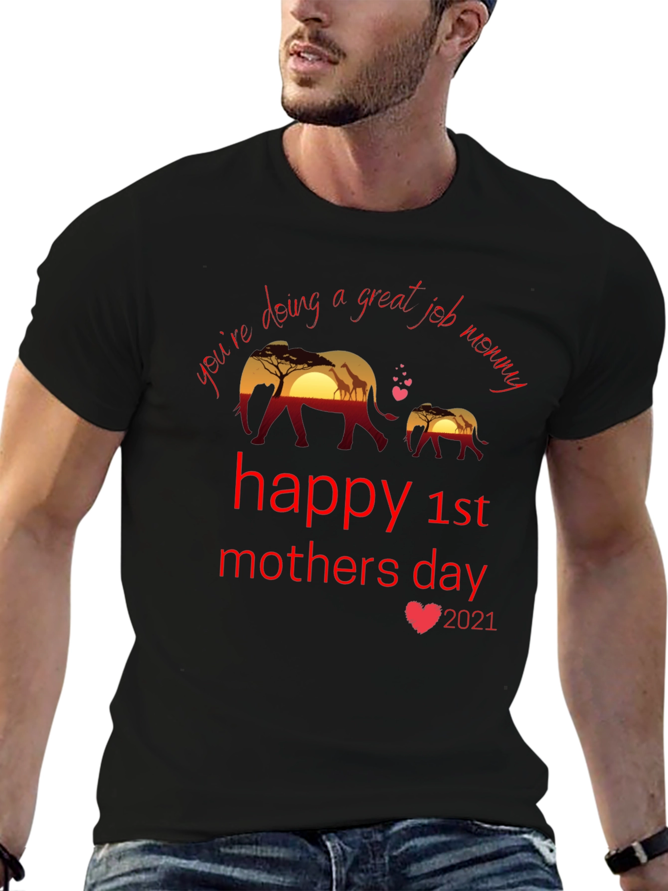 Happy 1st Mothers Day Elephant Graphic Tee
