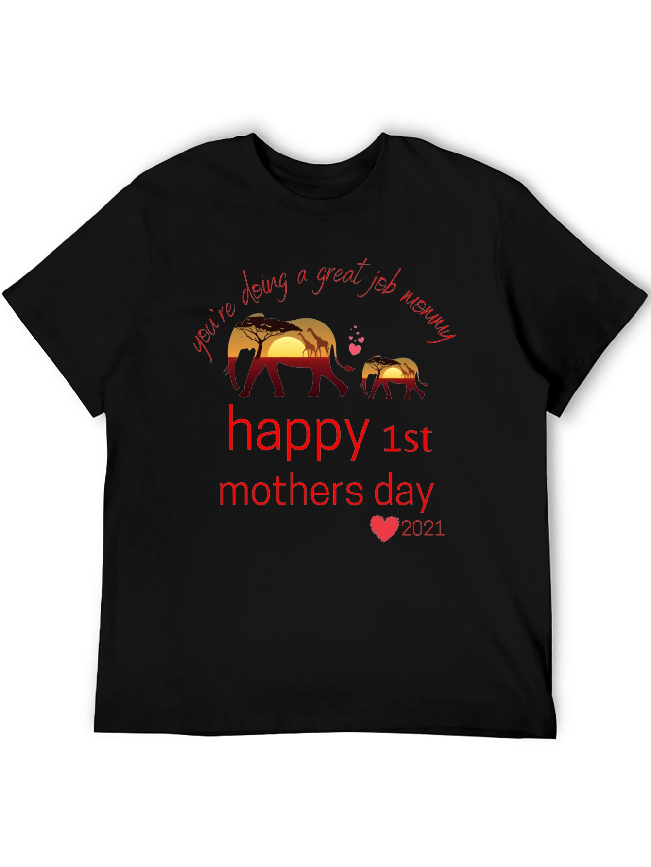 Happy 1st Mothers Day Elephant Graphic Tee