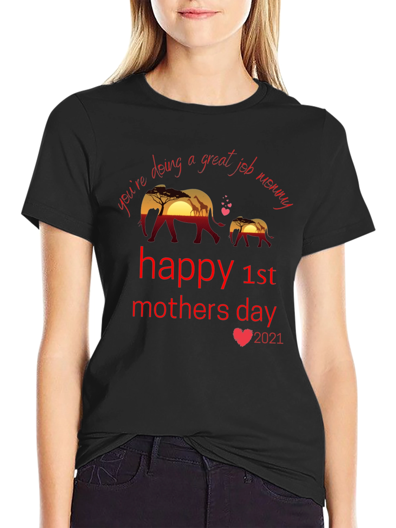 Happy 1st Mothers Day Elephant Graphic Tee