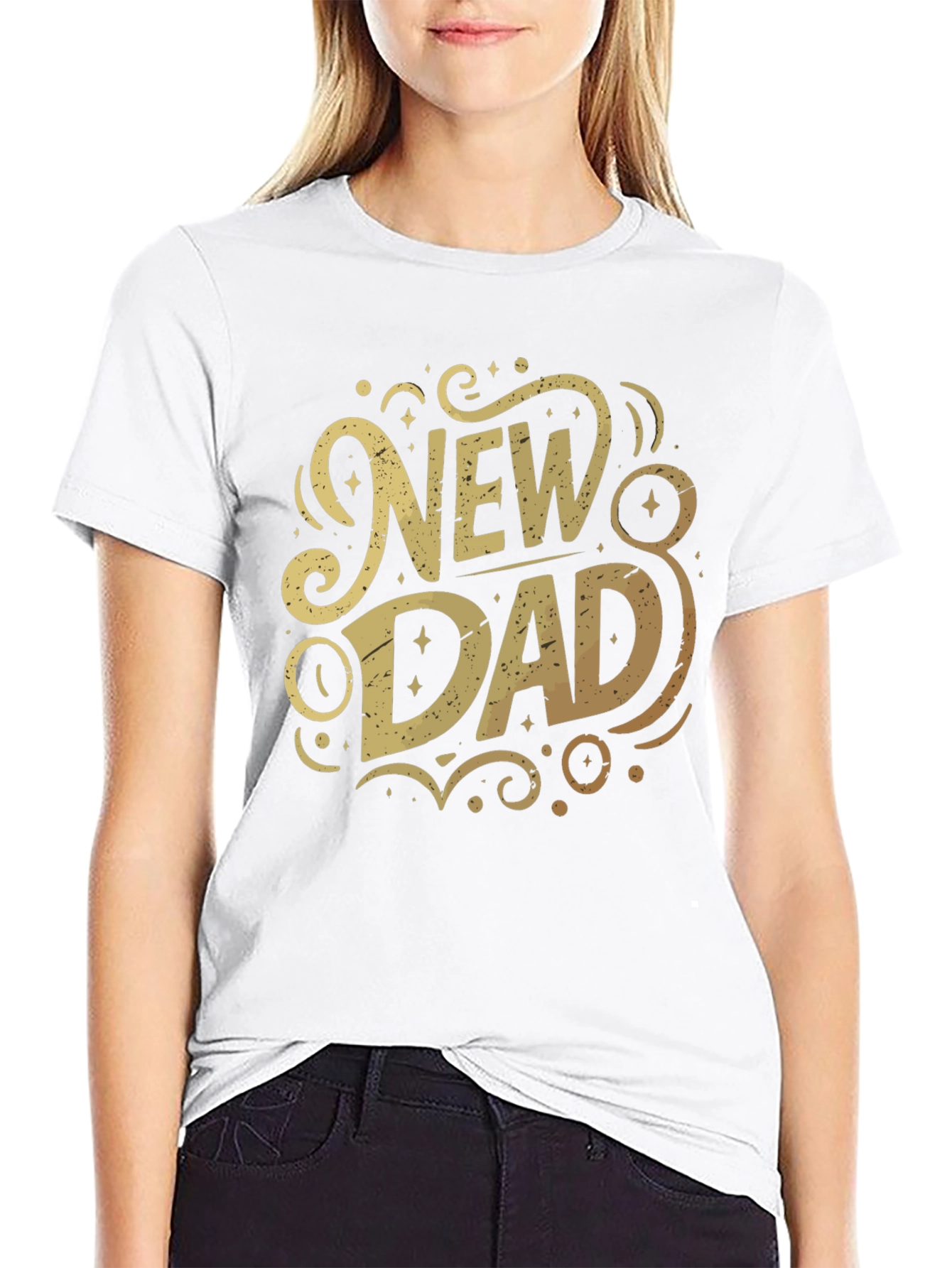 New Dad Graphic T-Shirt - Black Cotton Tee