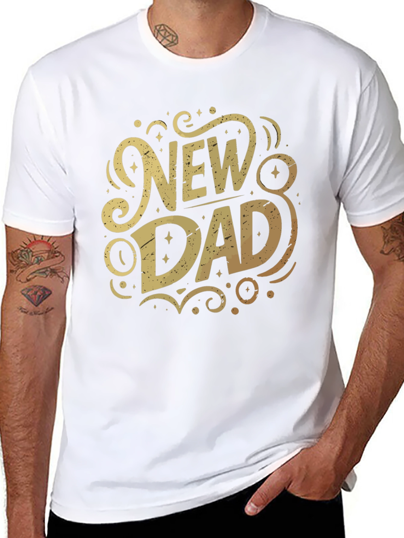 New Dad Graphic T-Shirt - Black Cotton Tee