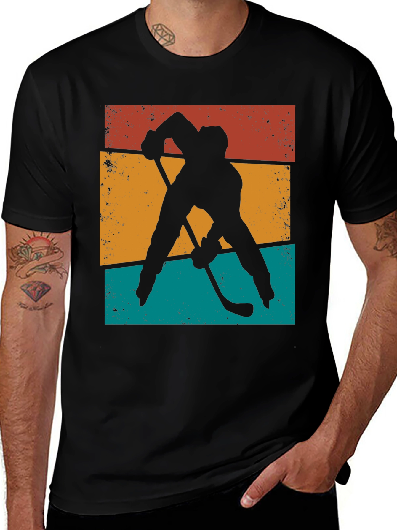 Retro Hockey Silhouette Graphic Tee