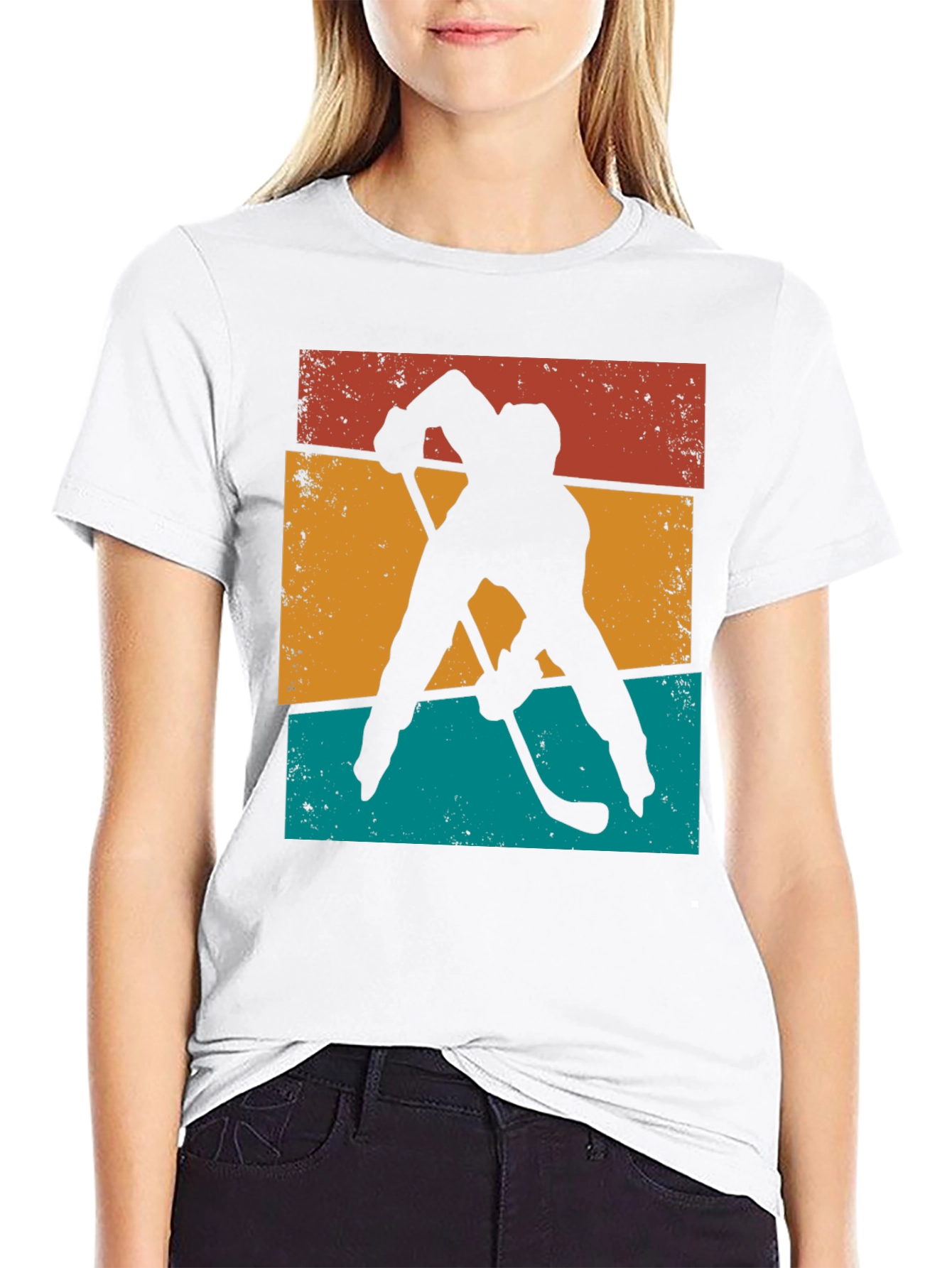 Retro Hockey Silhouette Graphic Tee