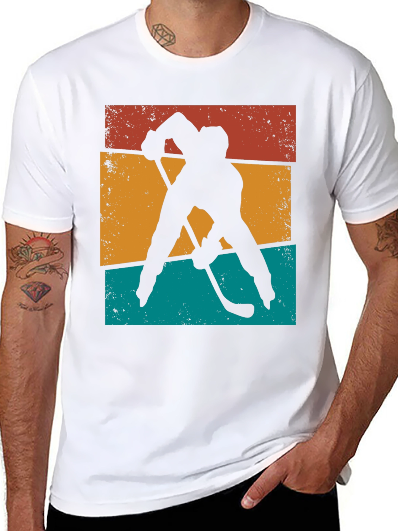 Retro Hockey Silhouette Graphic Tee