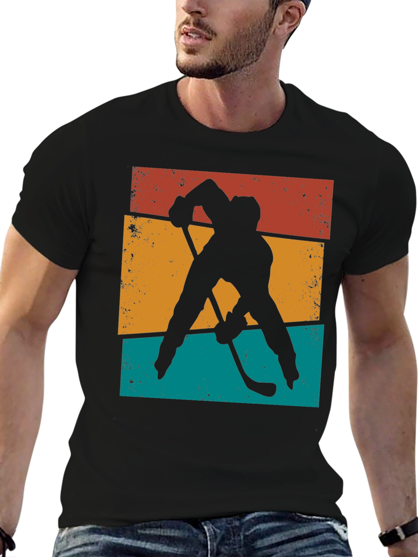 Retro Hockey Silhouette Graphic Tee
