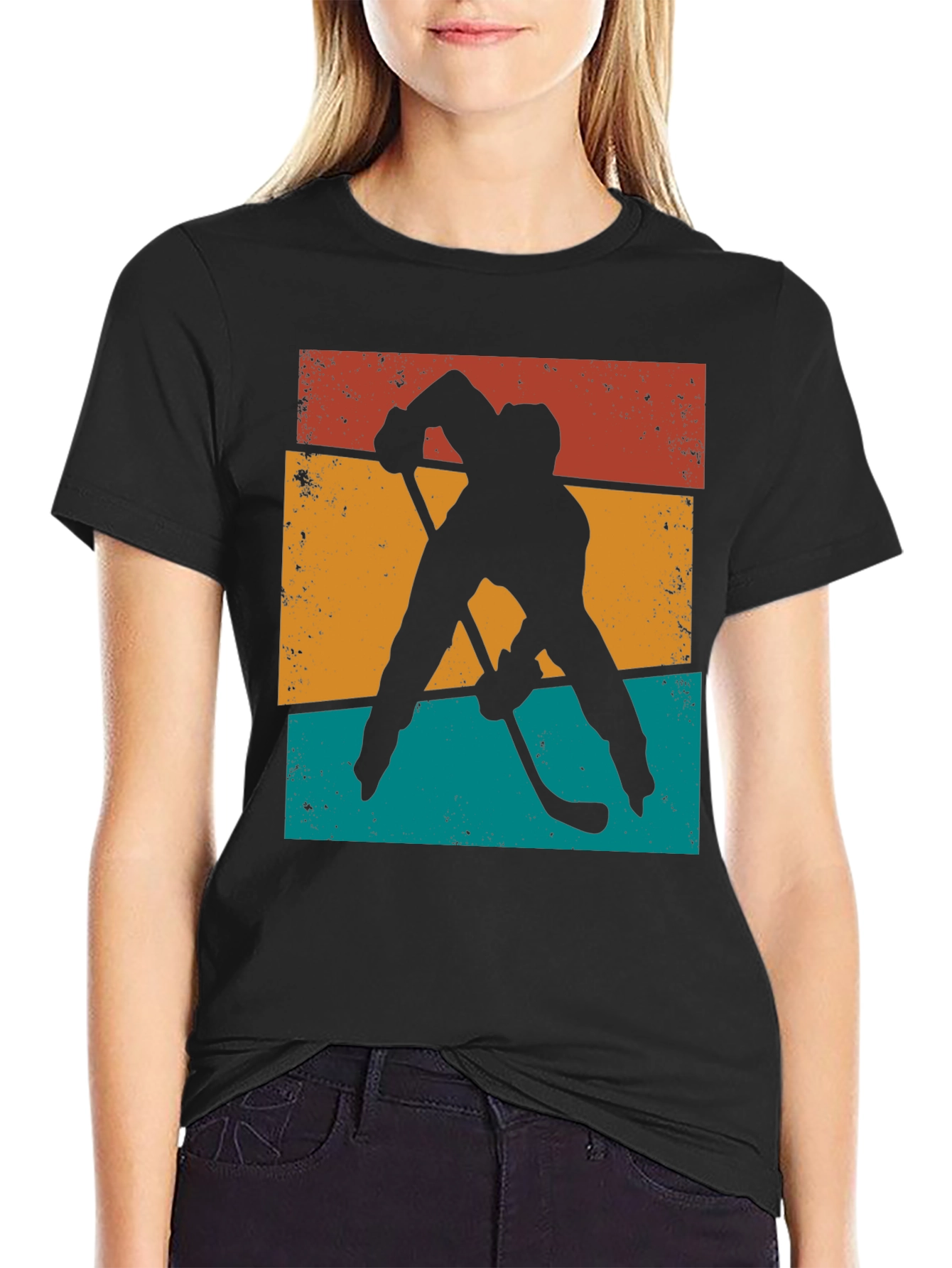Retro Hockey Silhouette Graphic Tee
