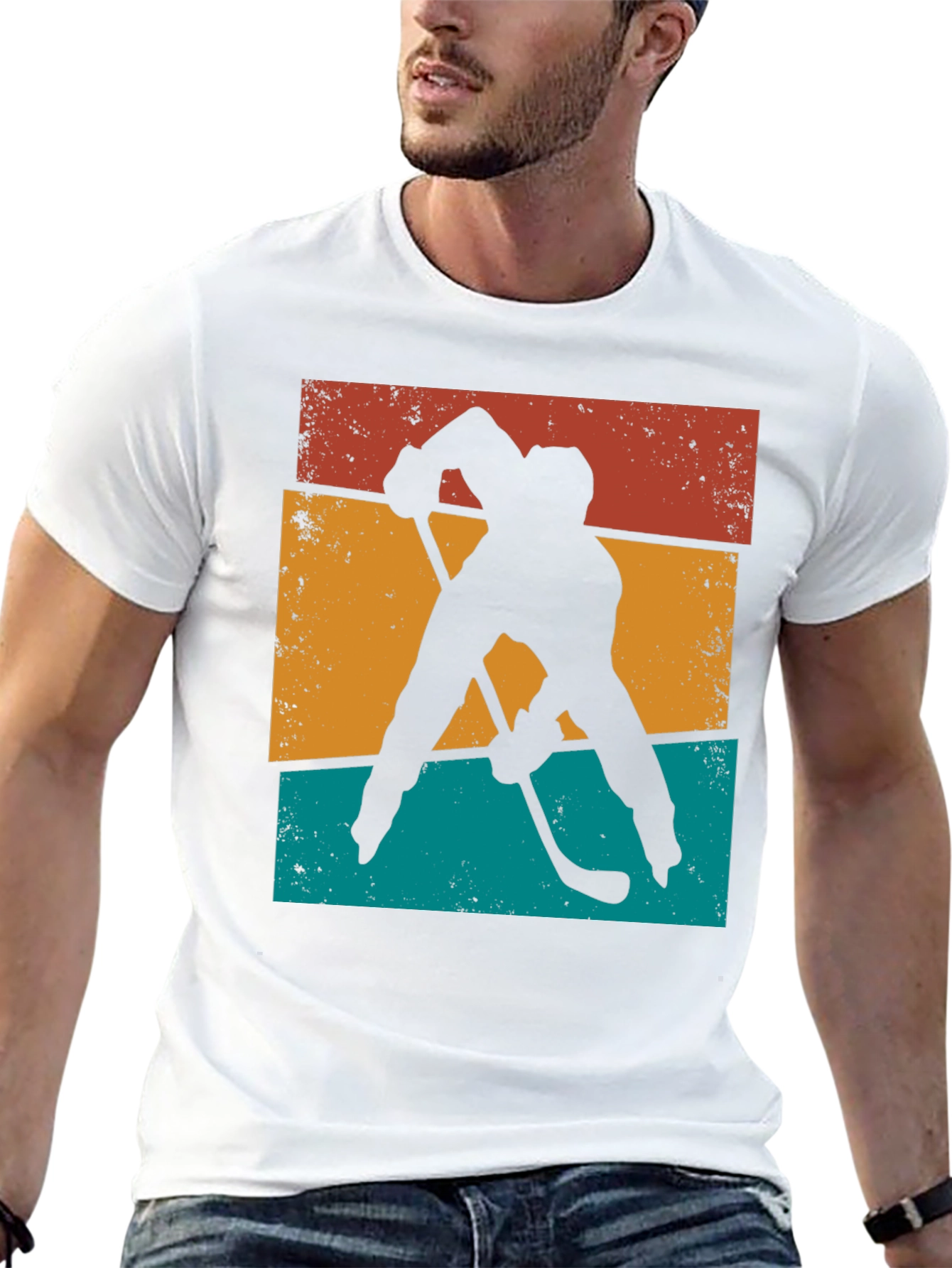 Retro Hockey Silhouette Graphic Tee