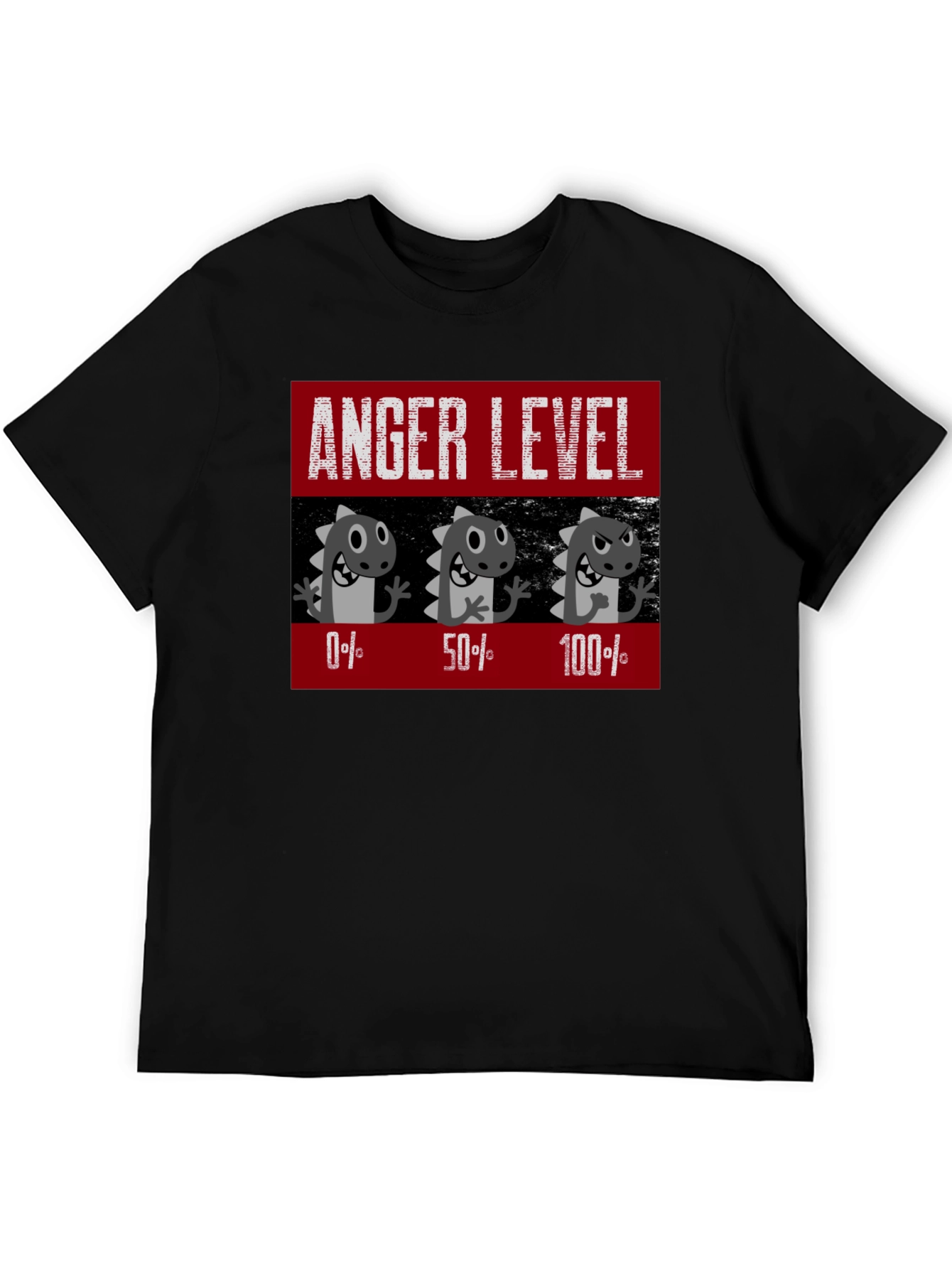 Anger Level T-Shirt Funny Dinosaur Mood Tee