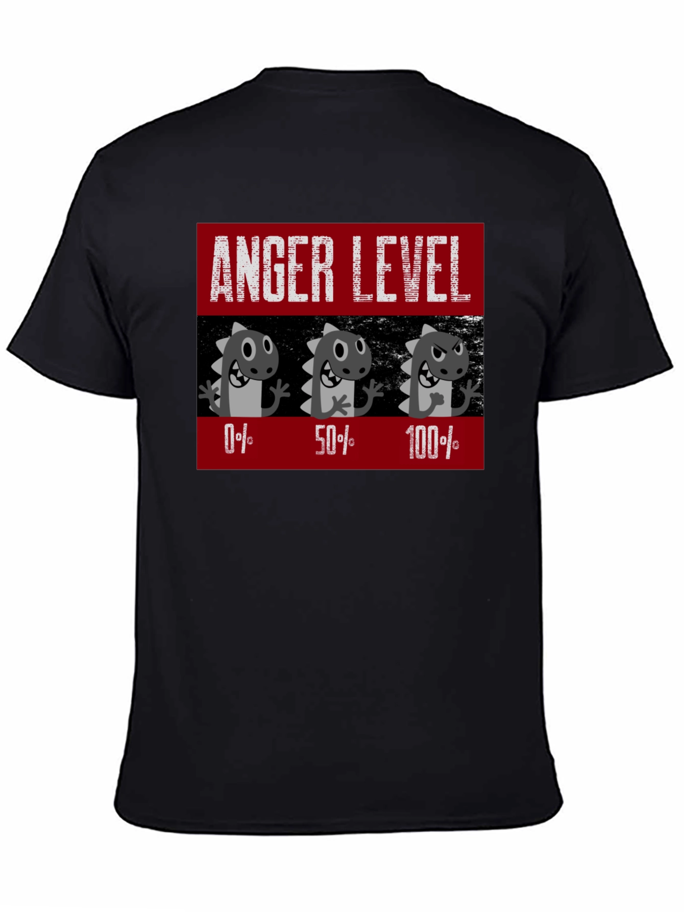 Anger Level T-Shirt Funny Dinosaur Mood Tee
