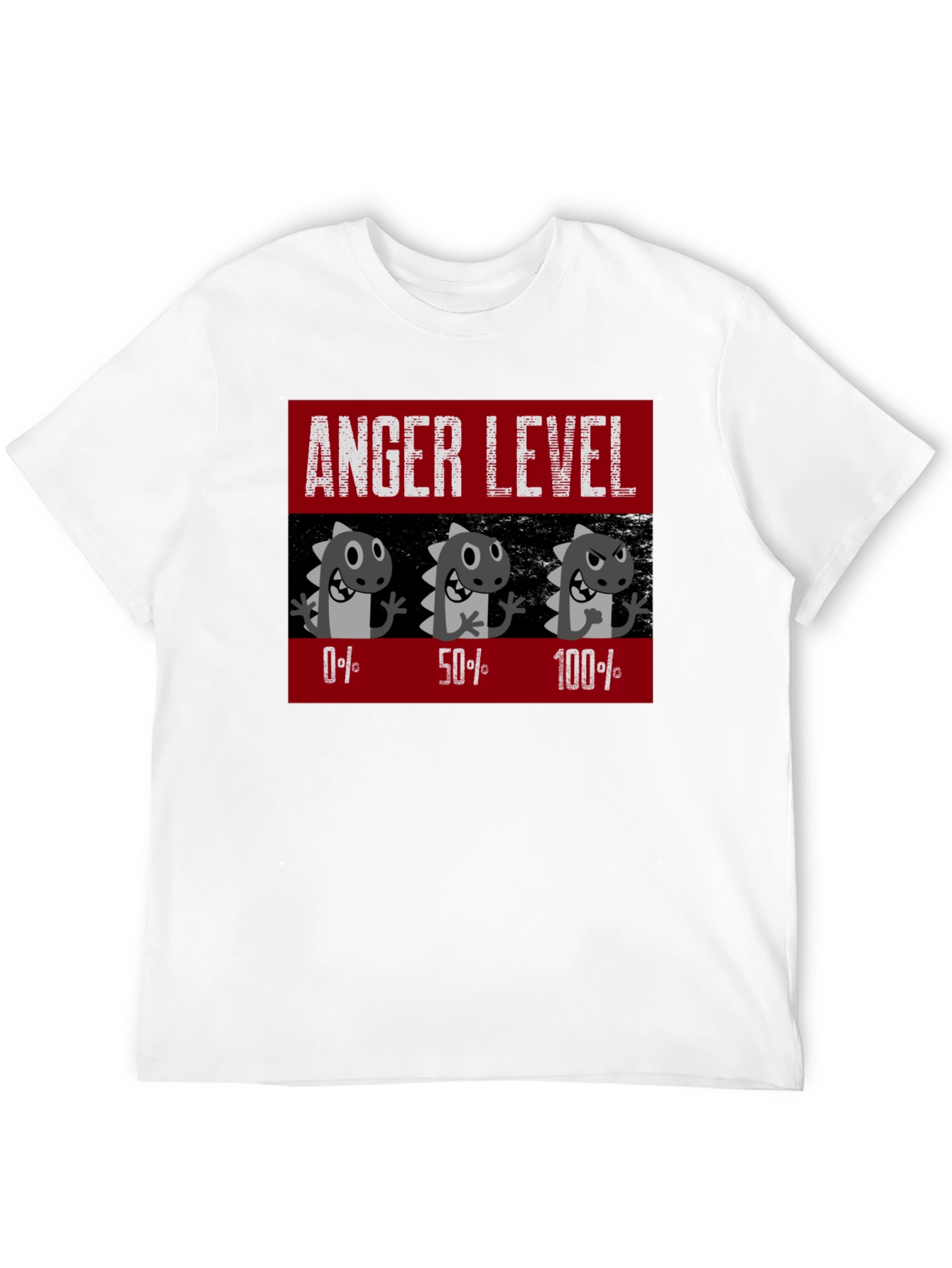 Anger Level T-Shirt Funny Dinosaur Mood Tee