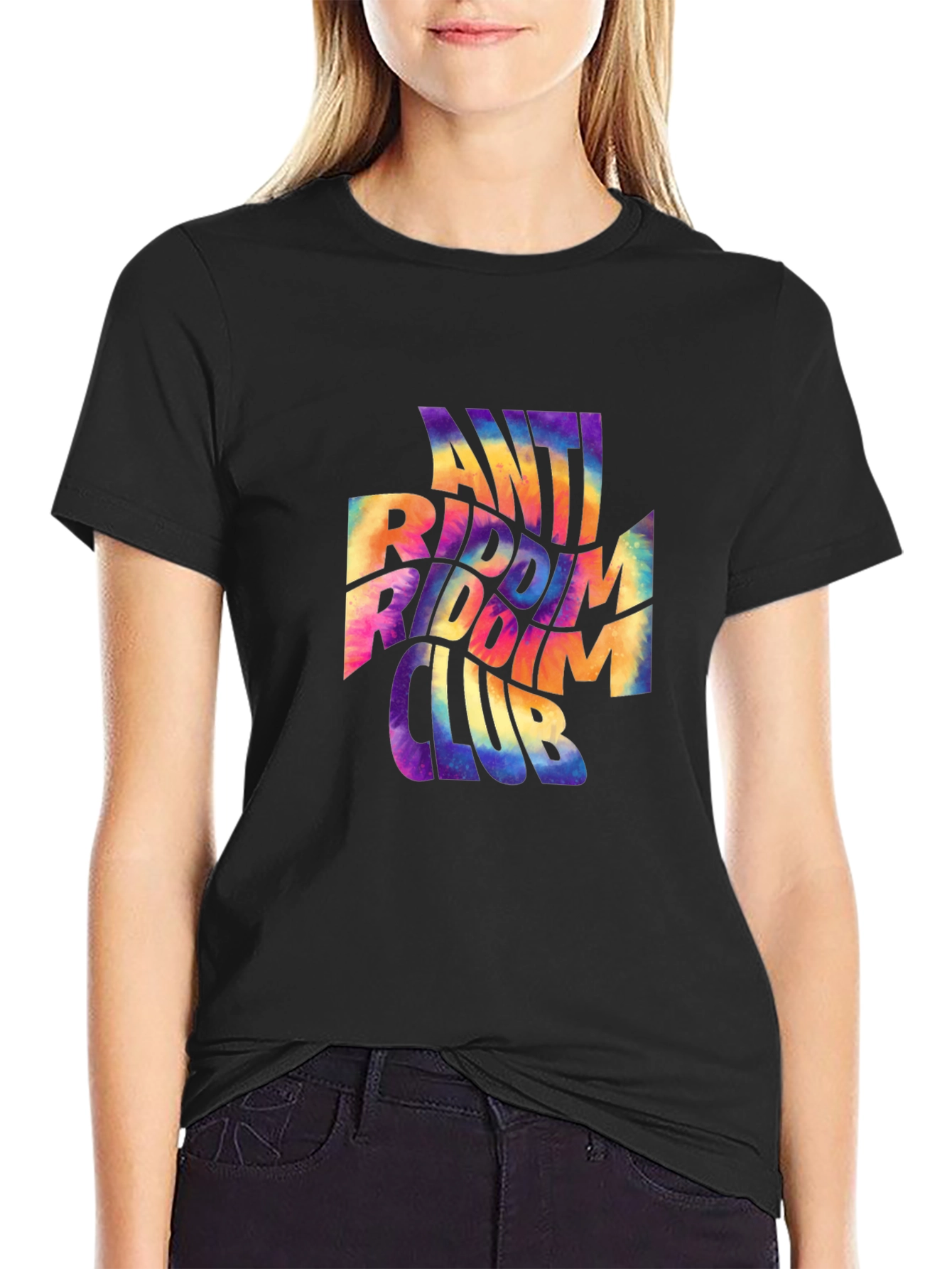 Anti Riddim Club Graphic Tee - Black Cotton T-Shirt