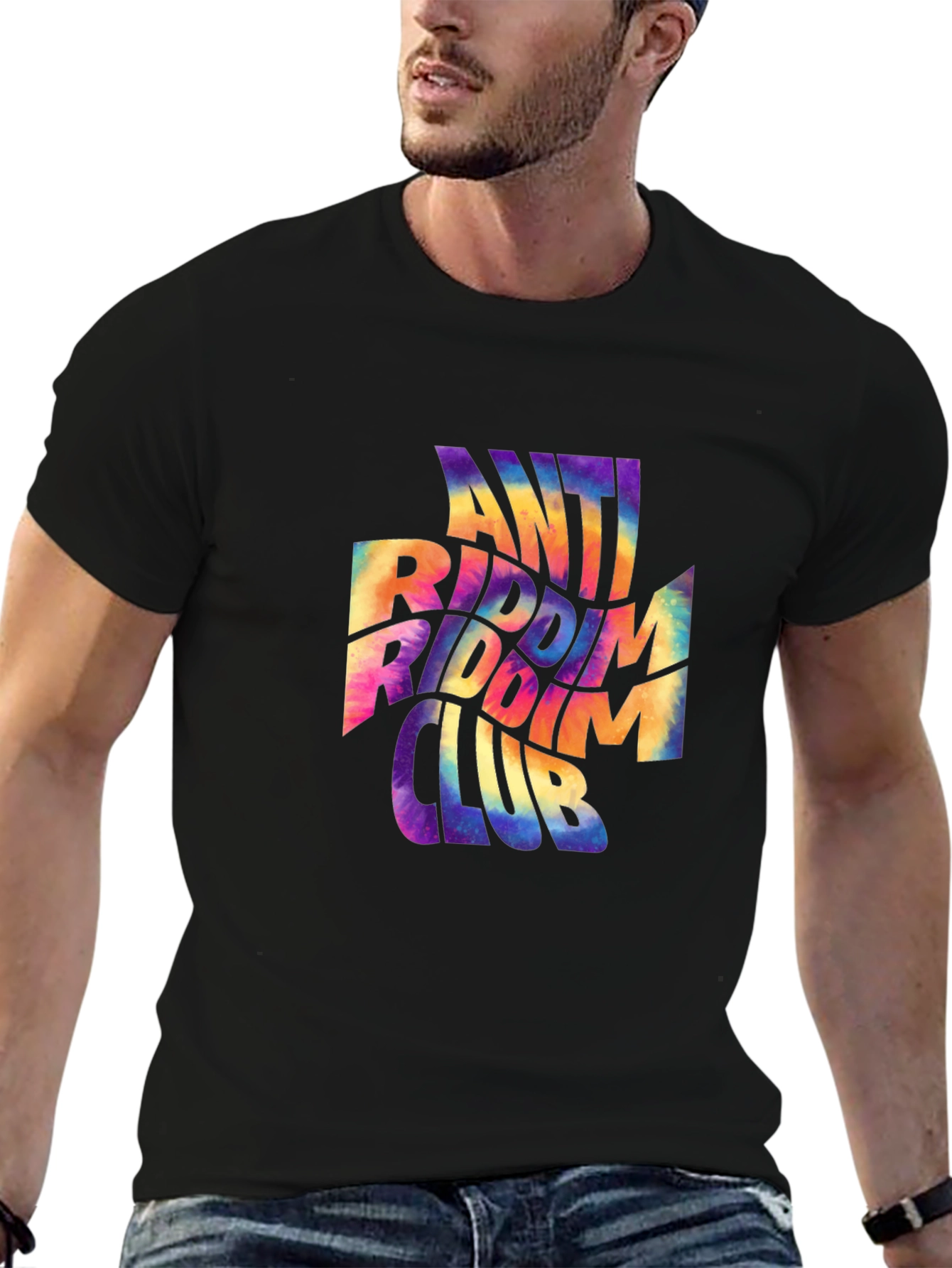 Anti Riddim Club Graphic Tee - Black Cotton T-Shirt